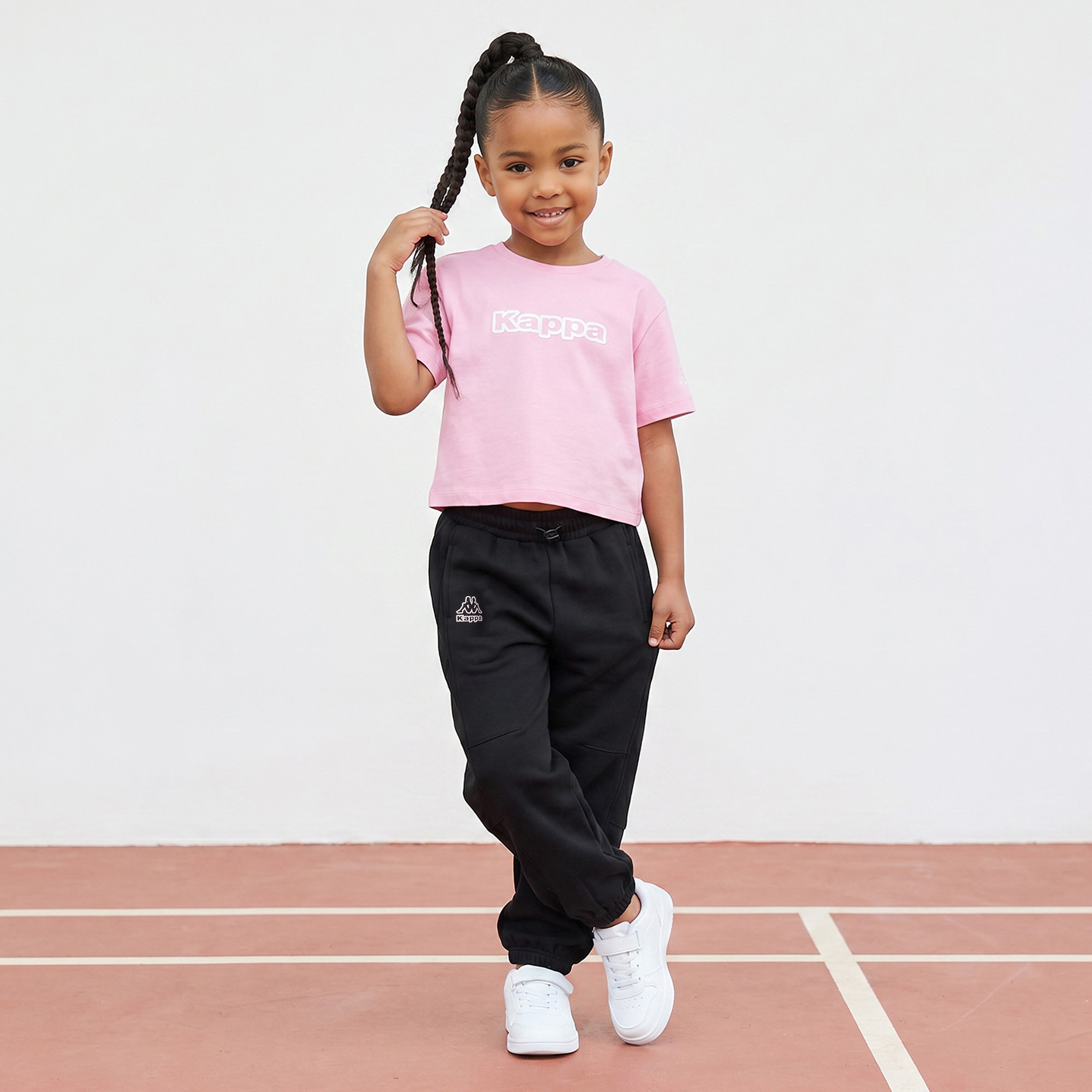 Kappa Elasticated Waist Joggers with Logo Print-baby-girls-clothing-bottoms-joggersandtrackpants-image-2
