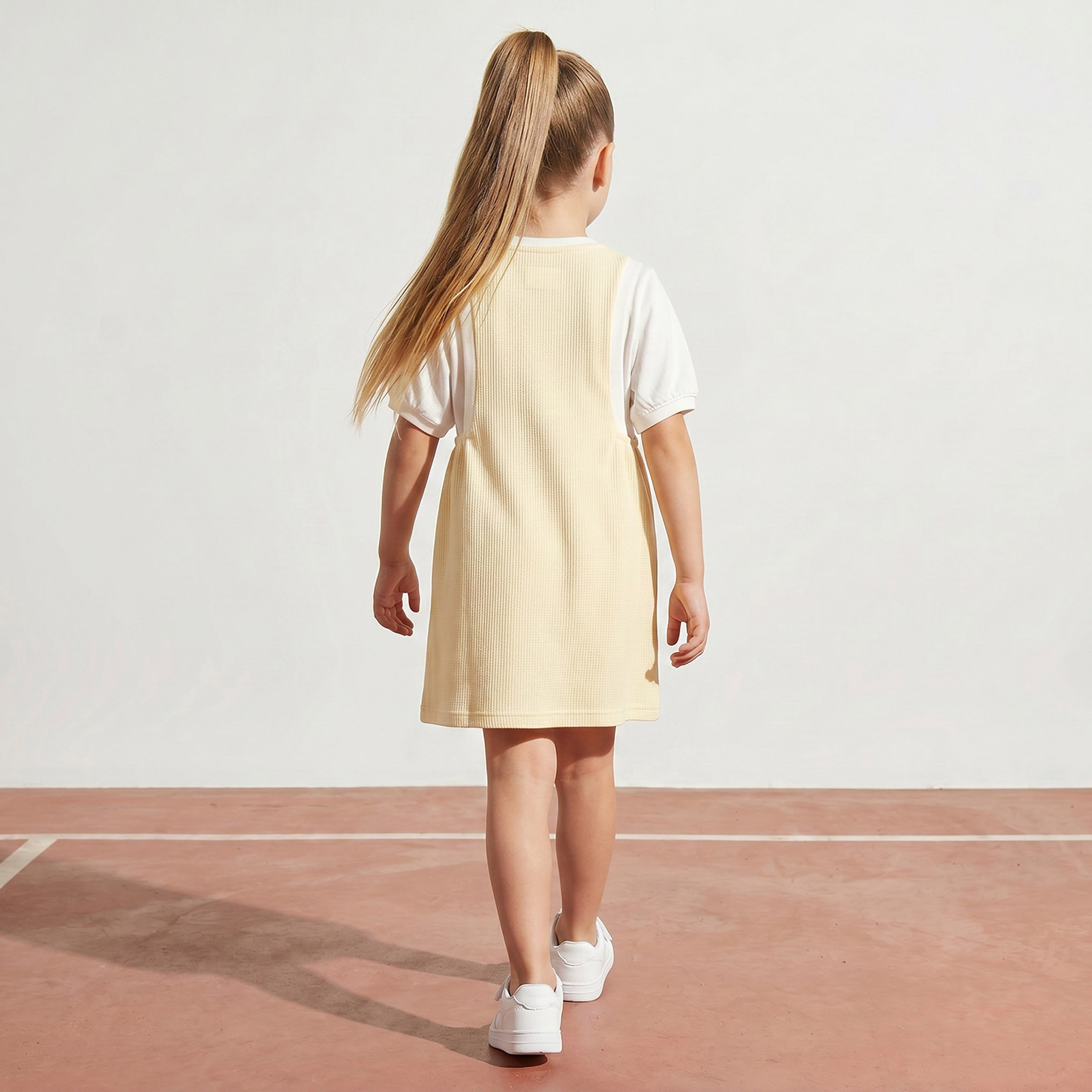 Kappa Round Neck Short Sleeves Knee Length Pinafore with T-shirt-girls-clothing-dressesandjumpsuits-image-2