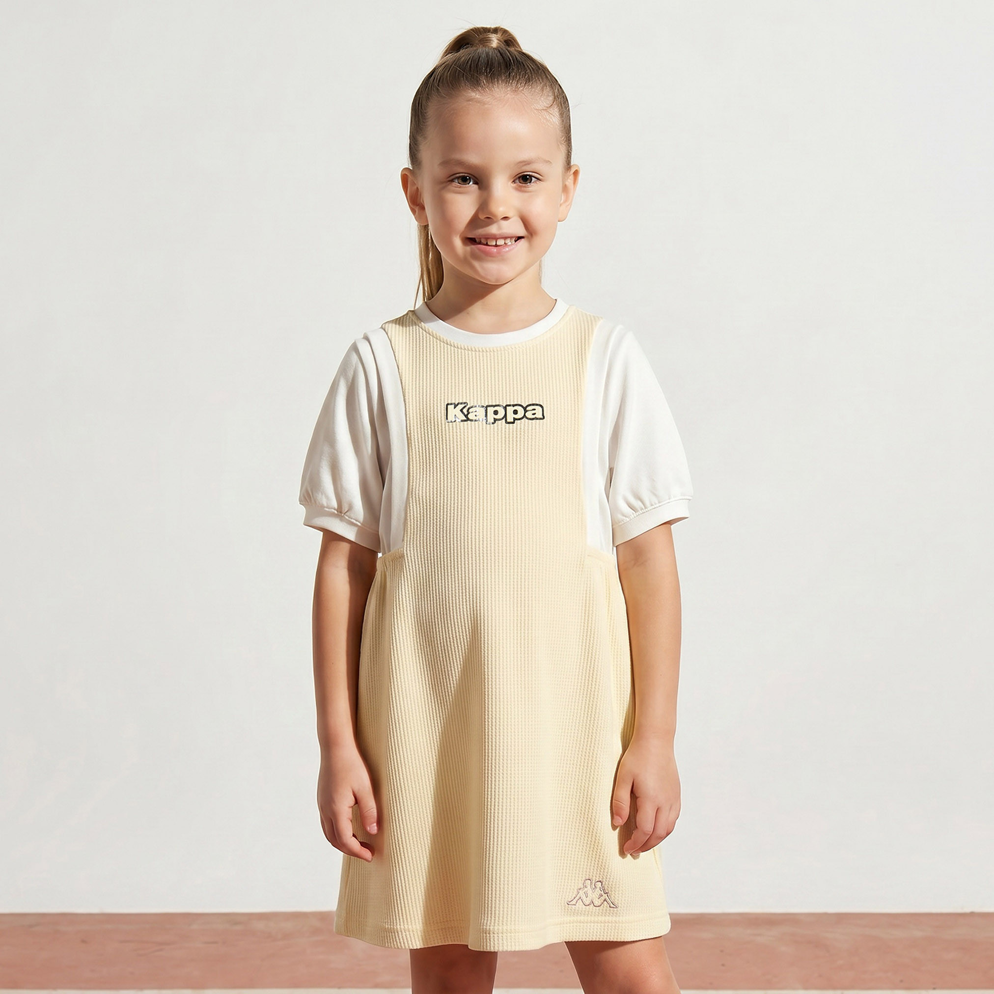 Kappa Round Neck Short Sleeves Knee Length Pinafore with T-shirt-girls-clothing-dressesandjumpsuits-image-5