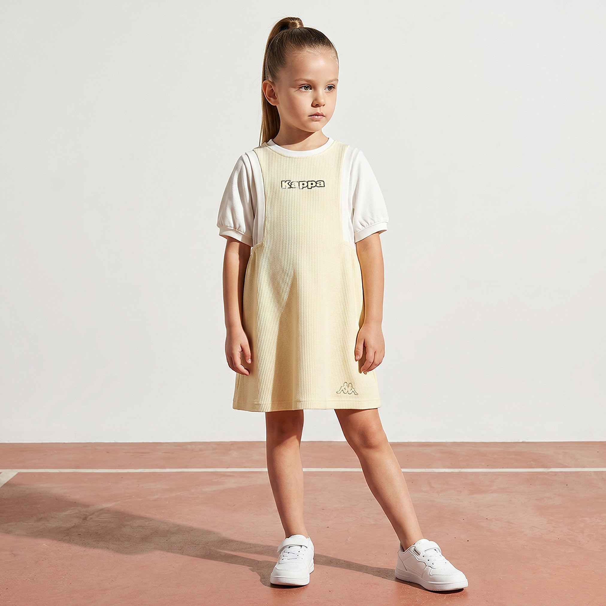 Kappa Round Neck Short Sleeves Knee Length Pinafore with T-shirt-girls-clothing-dressesandjumpsuits-image-6