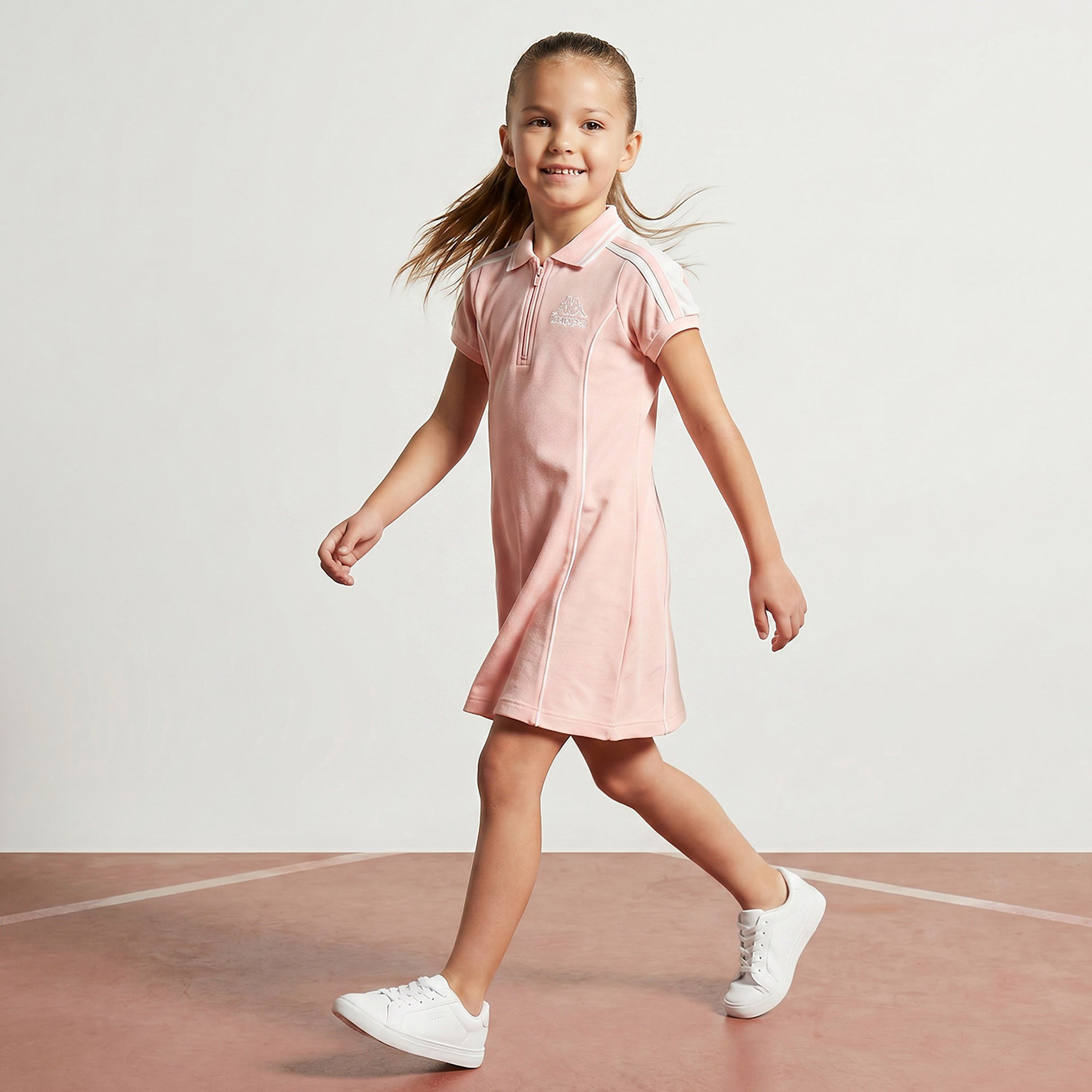 Kappa Collared Short Sleeves Knee Length Polo Dress with Panelled Design-girls-clothing-dressesandjumpsuits-image-4