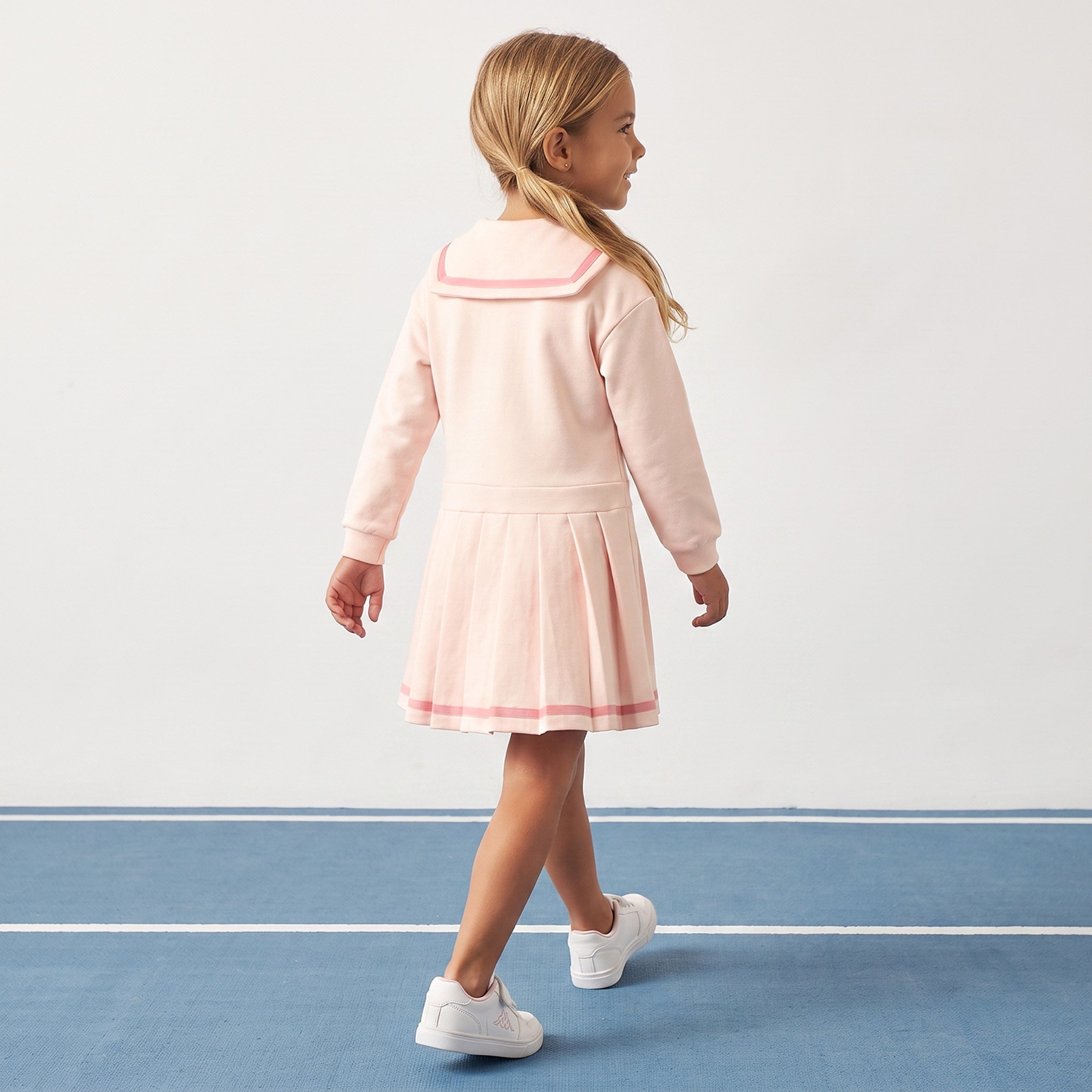 Kappa Collared Long Sleeves Knee Length Polo Dress with Pleat Detail-girls-clothing-dressesandjumpsuits-image-2