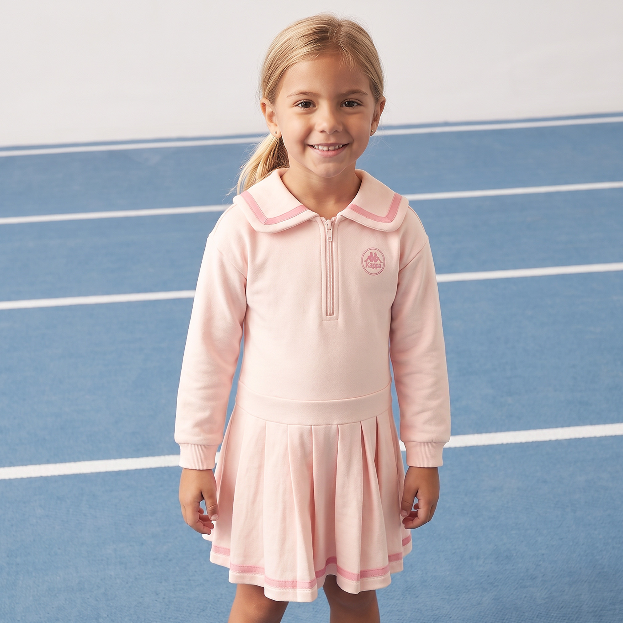 Kappa Collared Long Sleeves Knee Length Polo Dress with Pleat Detail-girls-clothing-dressesandjumpsuits-image-4
