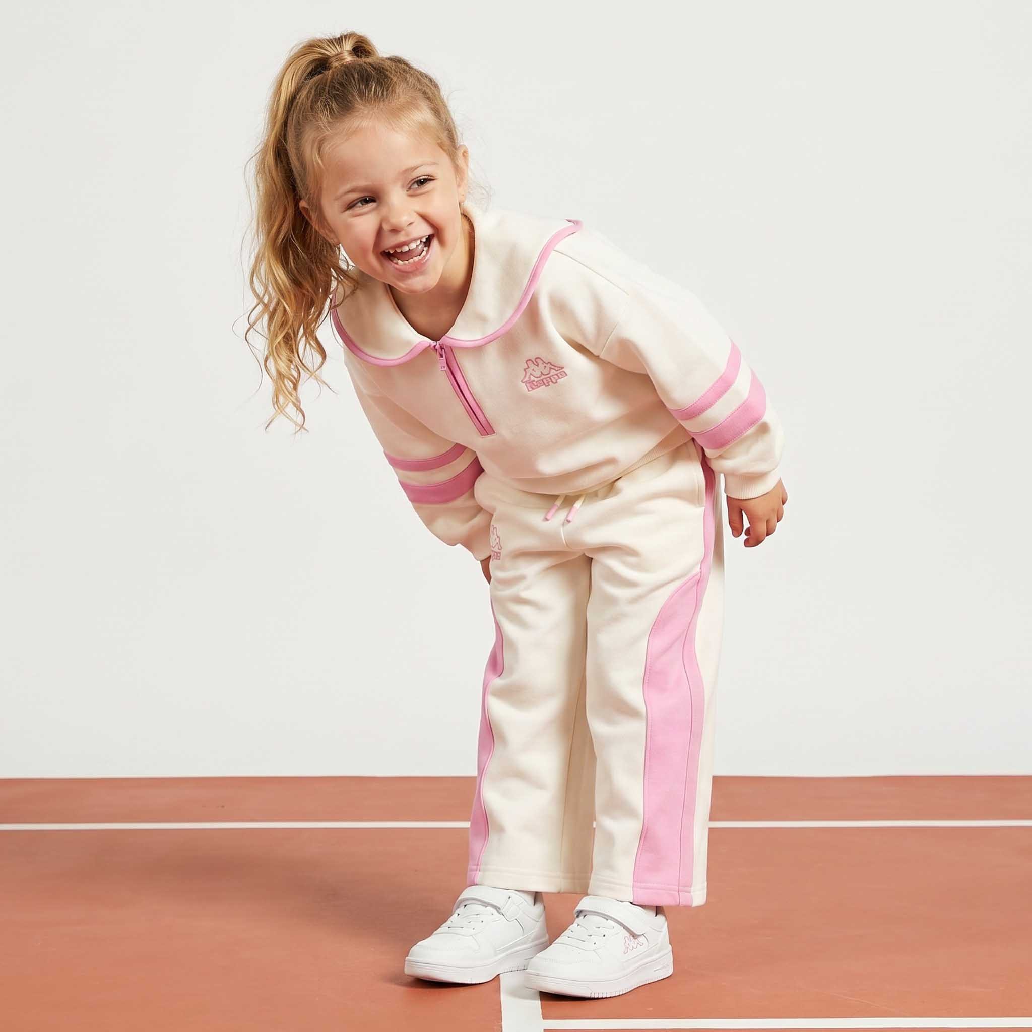 Kappa Collared Long Sleeves Sweatshirt and Track Pants Set with Logo Print-baby-girls-clothing-setsandcoords-image-1