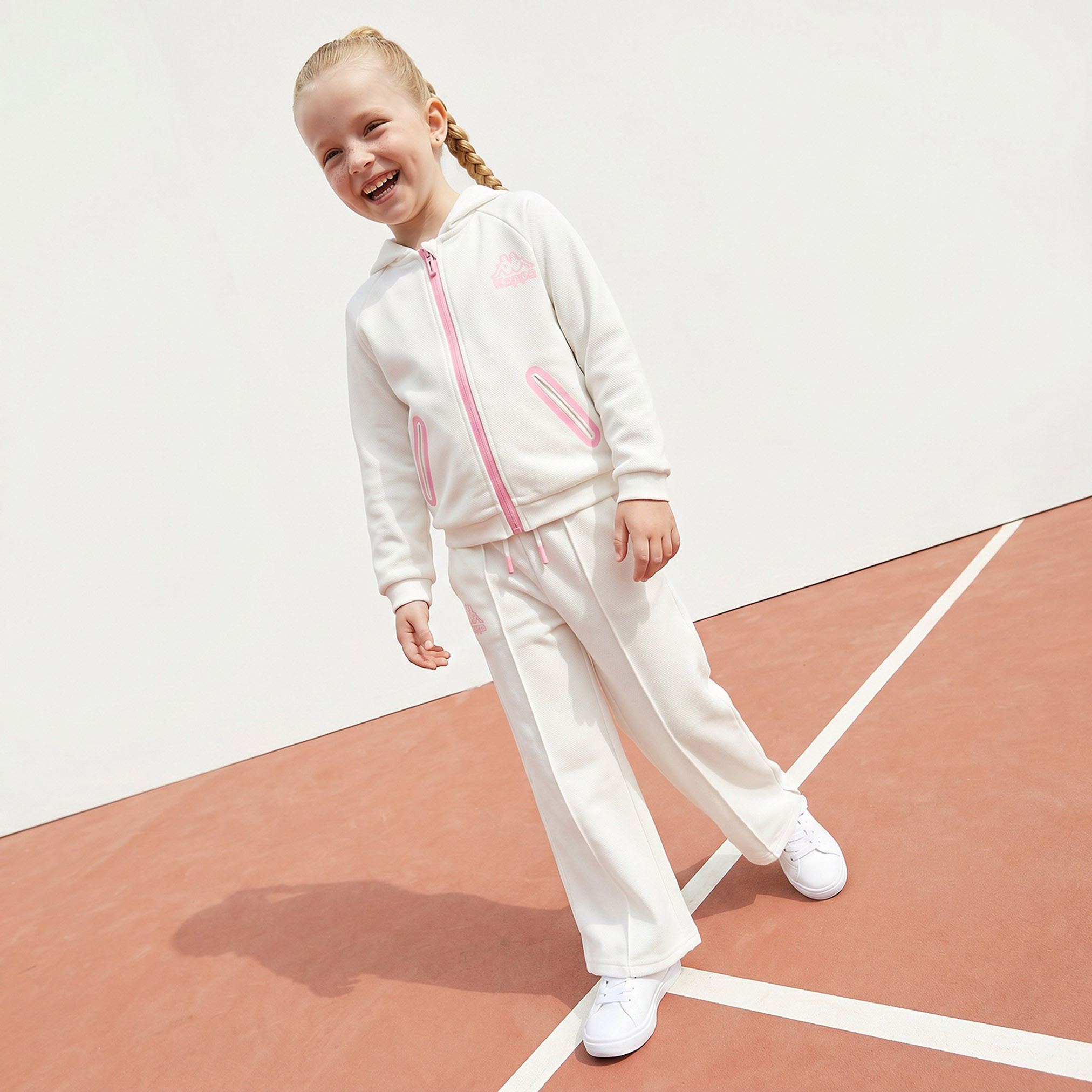 Kappa Hooded Long Sleeves Sweatshirt and Track Pants Set with Logo Print-baby-girls-clothing-setsandcoords-image-1
