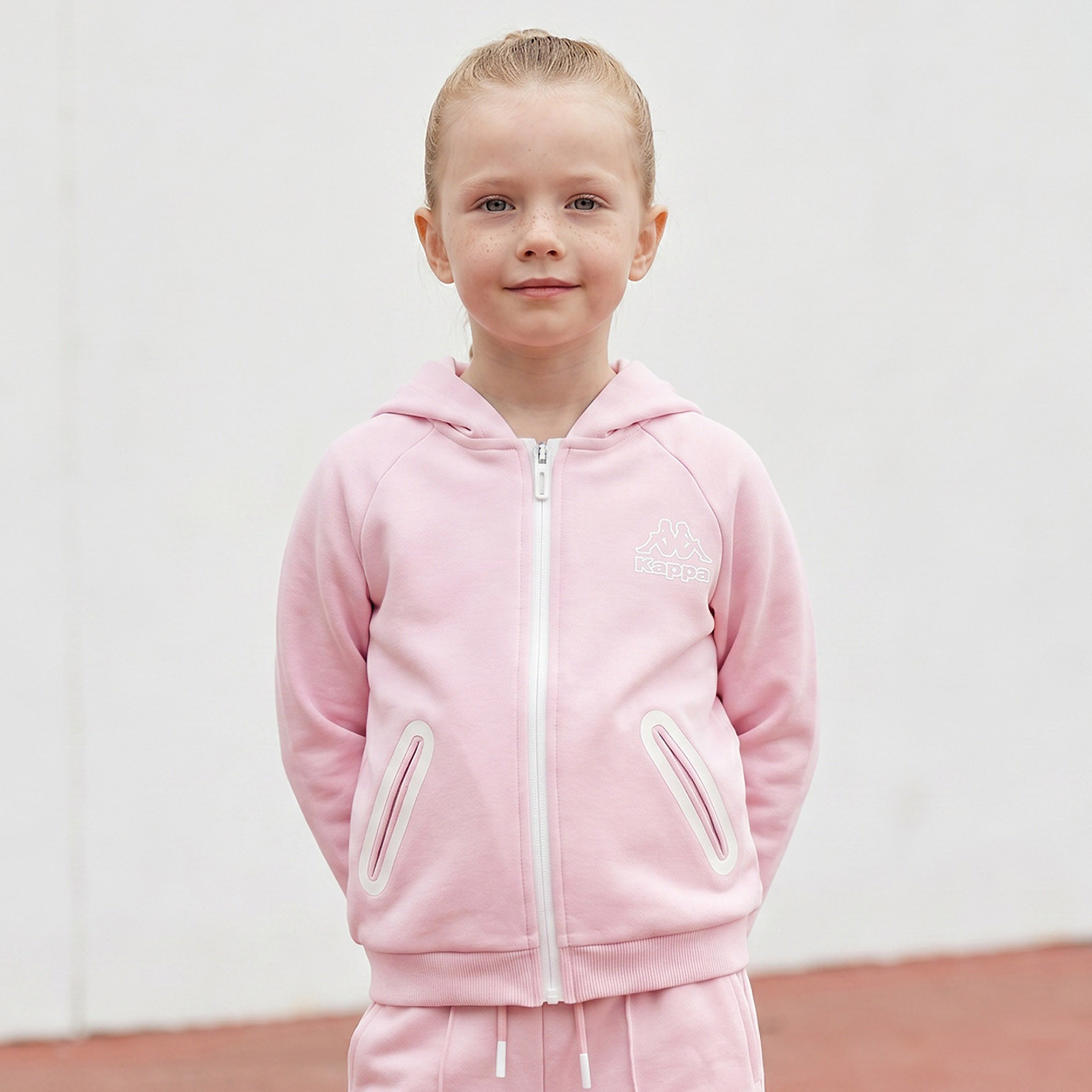 Kappa Hooded Long Sleeves Sweatshirt and Track Pants Set with Panelled Design-baby-girls-clothing-setsandcoords-image-2