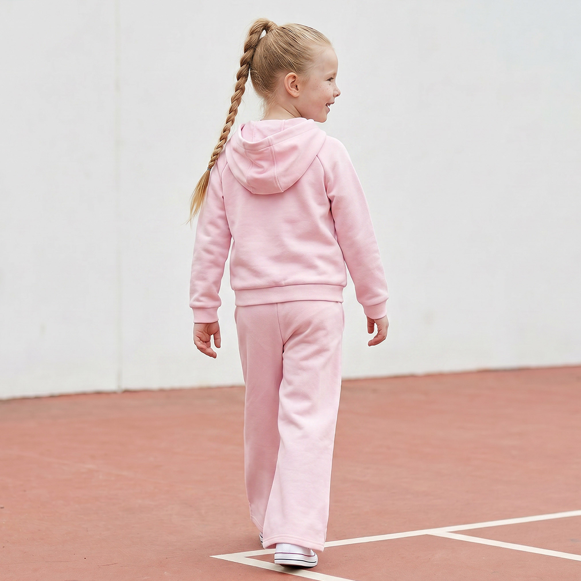 Kappa Hooded Long Sleeves Sweatshirt and Track Pants Set with Panelled Design-baby-girls-clothing-setsandcoords-image-4