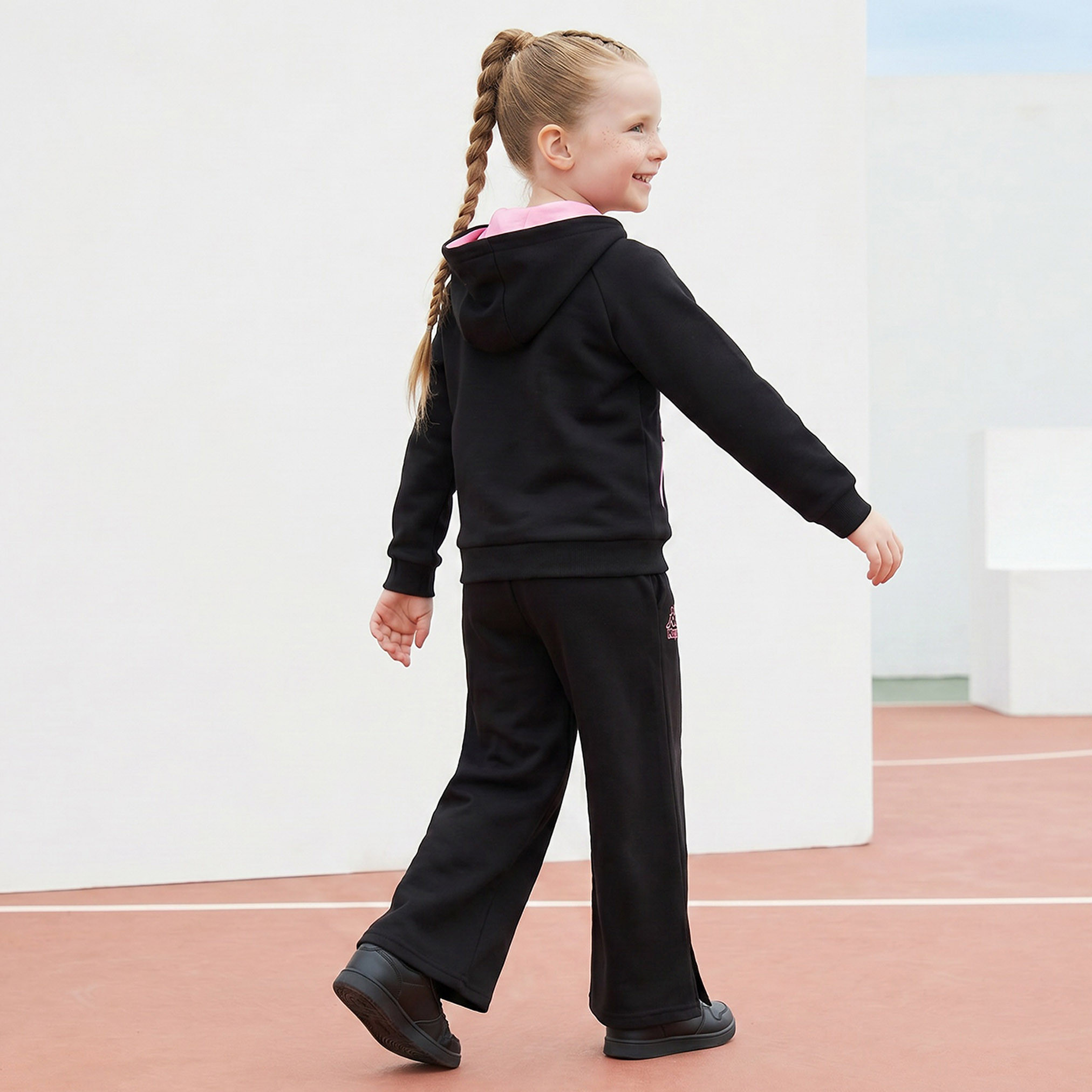 Kappa Hooded Long Sleeves Sweatshirt and Track Pants Set with Logo Print-baby-girls-clothing-setsandcoords-image-4