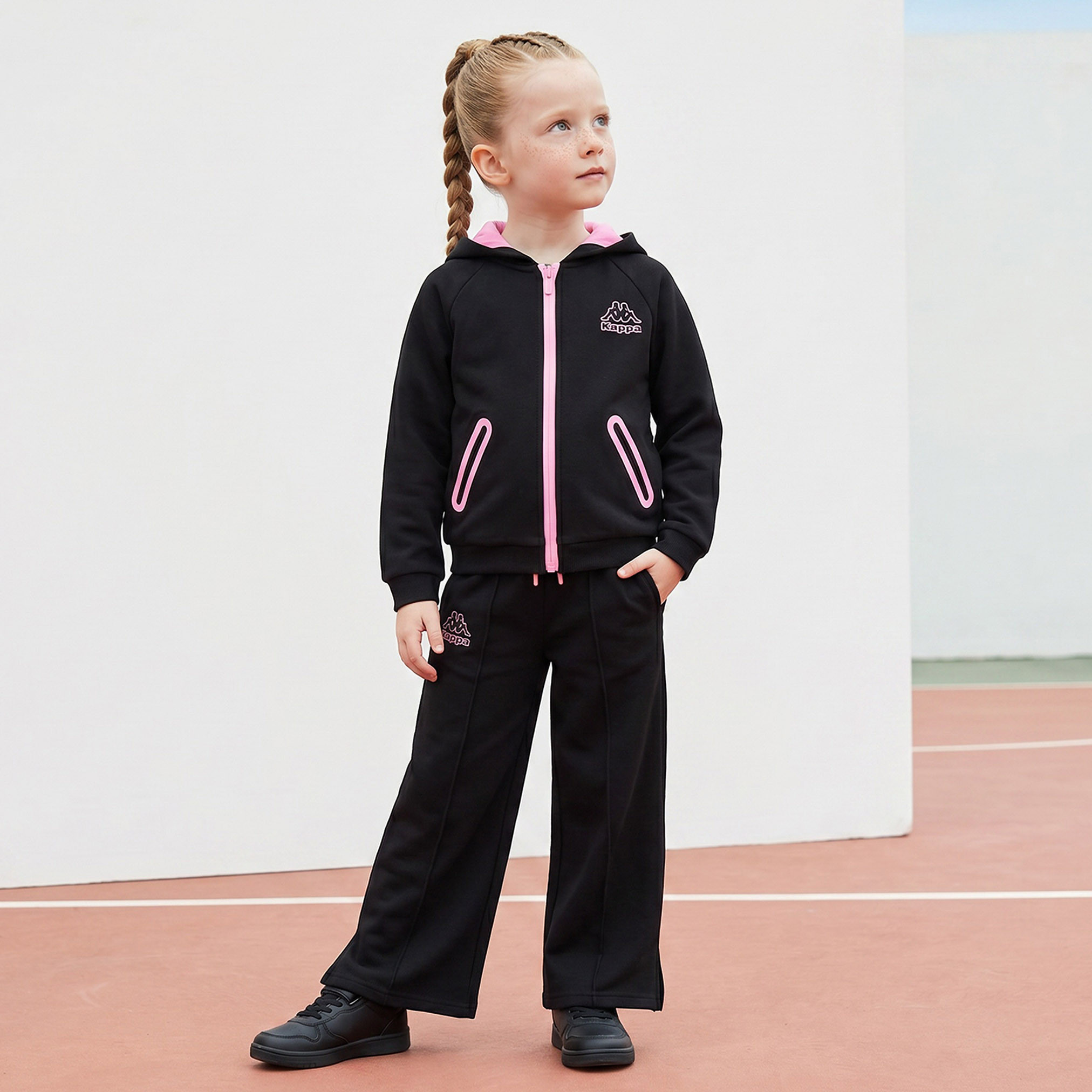Kappa Hooded Long Sleeves Sweatshirt and Track Pants Set with Logo Print-baby-girls-clothing-setsandcoords-image-7