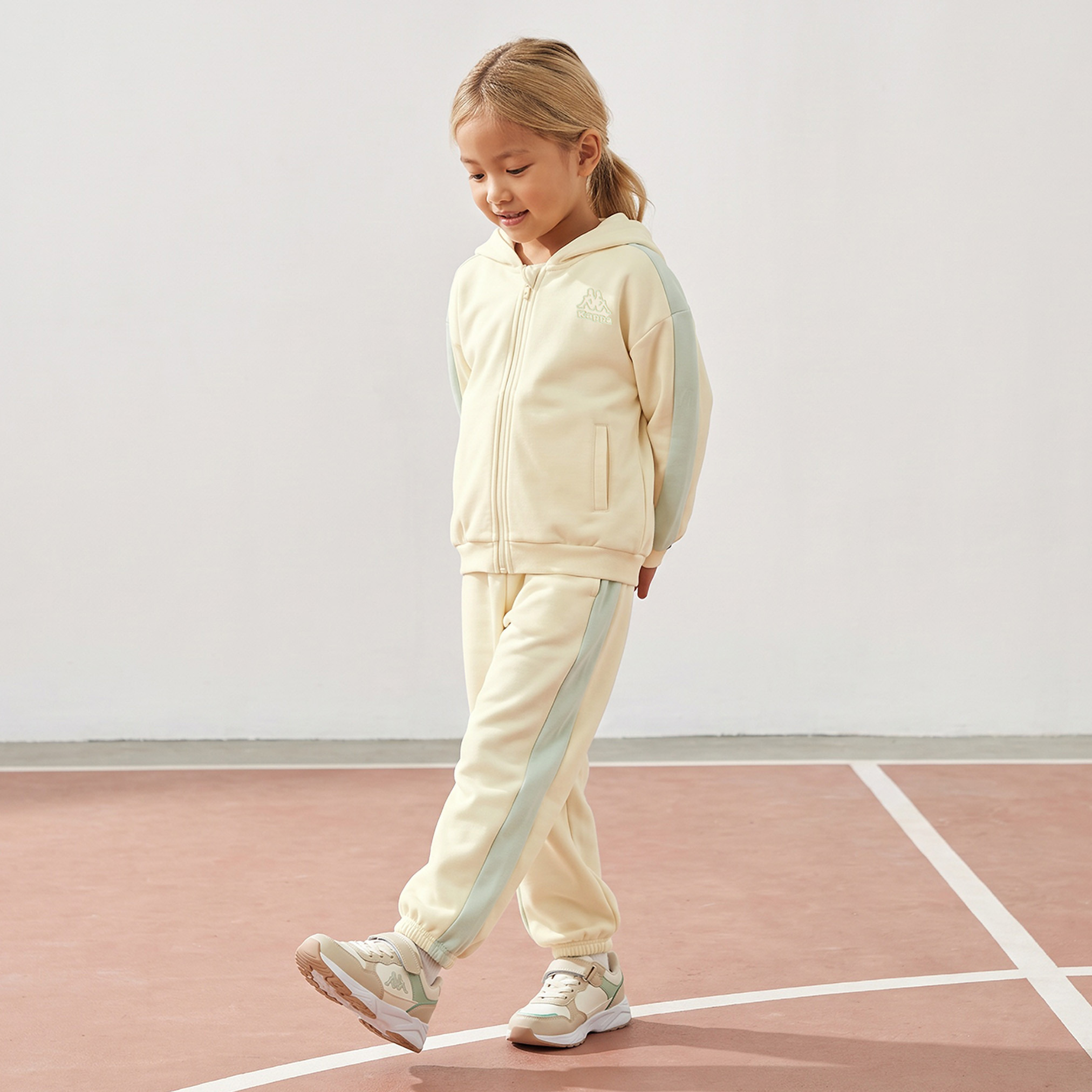 Kappa Hooded Long Sleeves Sweatshirt and Joggers with Panelled Design-baby-girls-clothing-setsandcoords-image-1