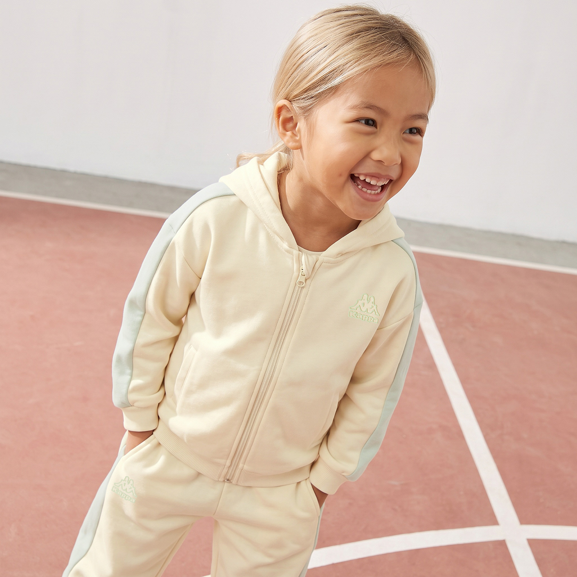 Kappa Hooded Long Sleeves Sweatshirt and Joggers with Panelled Design-baby-girls-clothing-setsandcoords-image-2