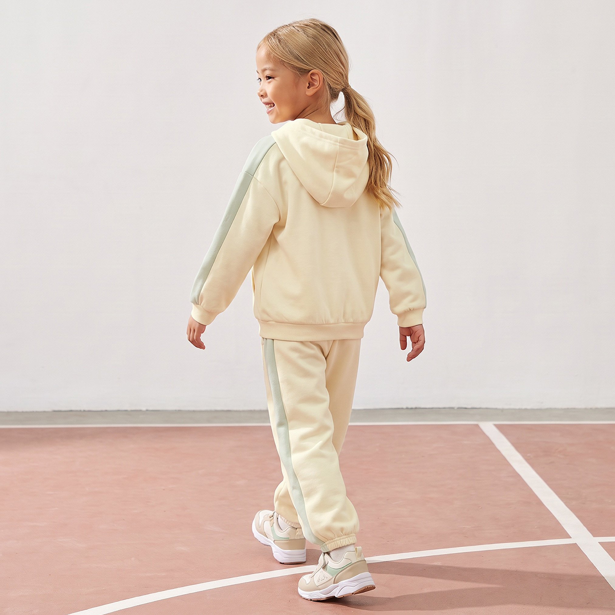Kappa Hooded Long Sleeves Sweatshirt and Joggers with Panelled Design-baby-girls-clothing-setsandcoords-image-4