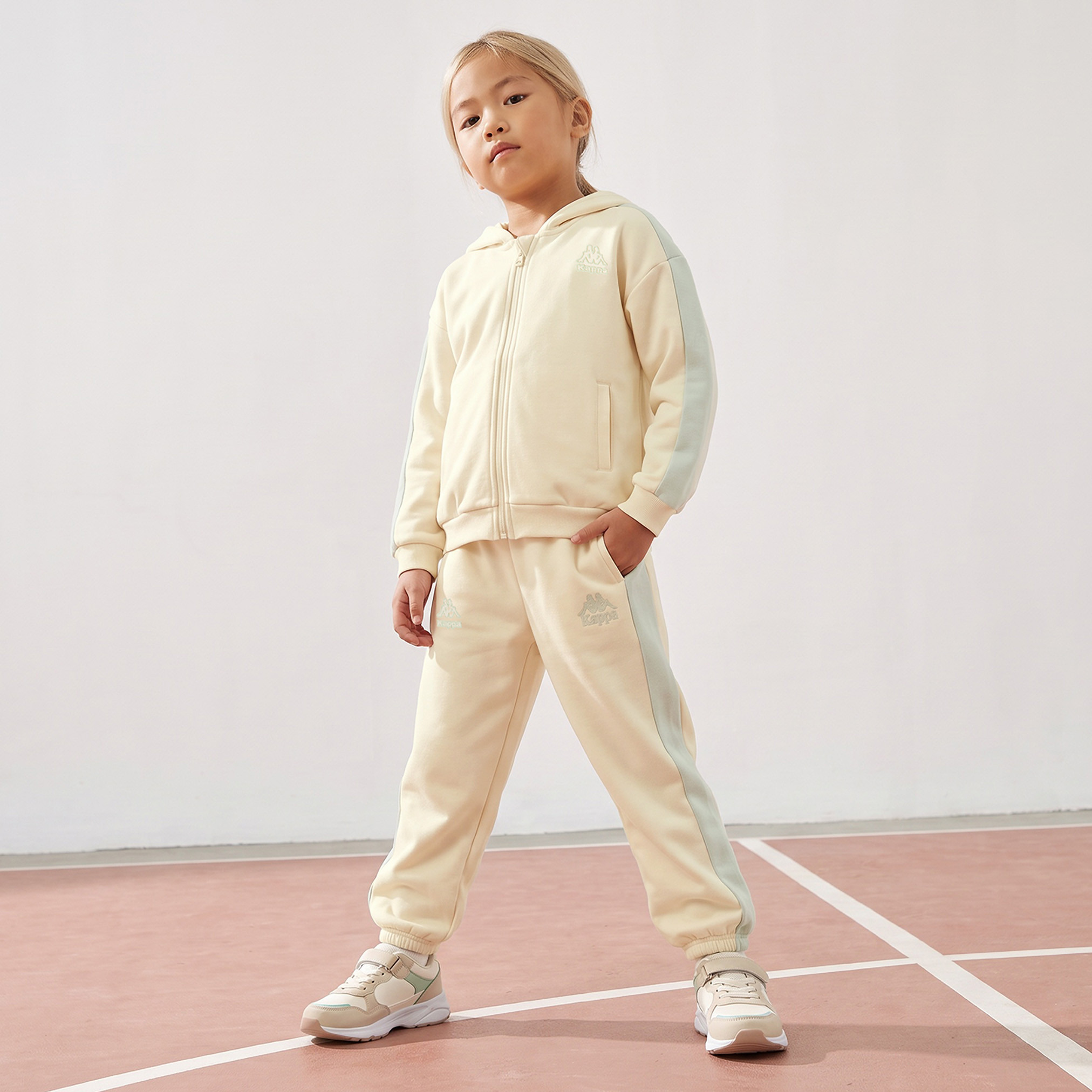Kappa Hooded Long Sleeves Sweatshirt and Joggers with Panelled Design-baby-girls-clothing-setsandcoords-image-5