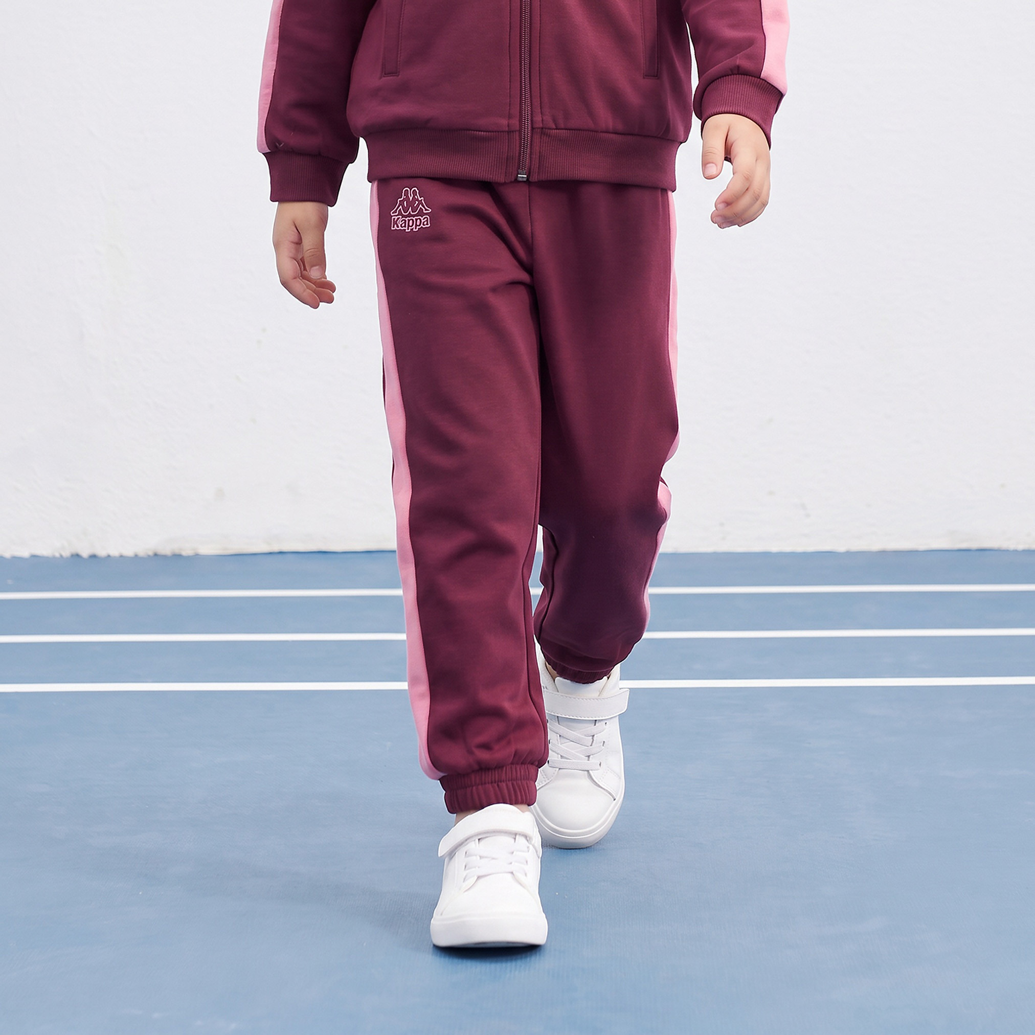 Kappa Hooded Long Sleeves Sweatshirt and Joggers Set with Stripes-baby-girls-clothing-setsandcoords-image-3