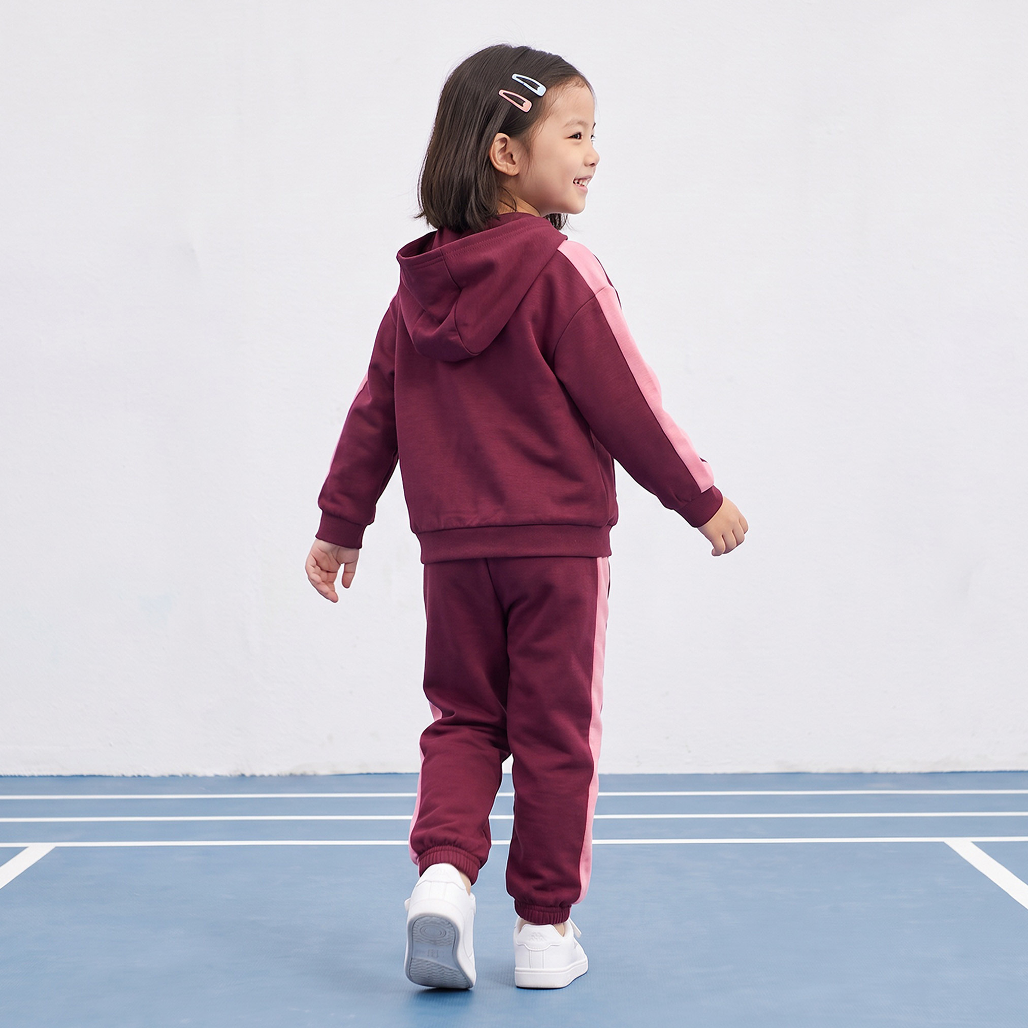 Kappa Hooded Long Sleeves Sweatshirt and Joggers Set with Stripes-baby-girls-clothing-setsandcoords-image-4