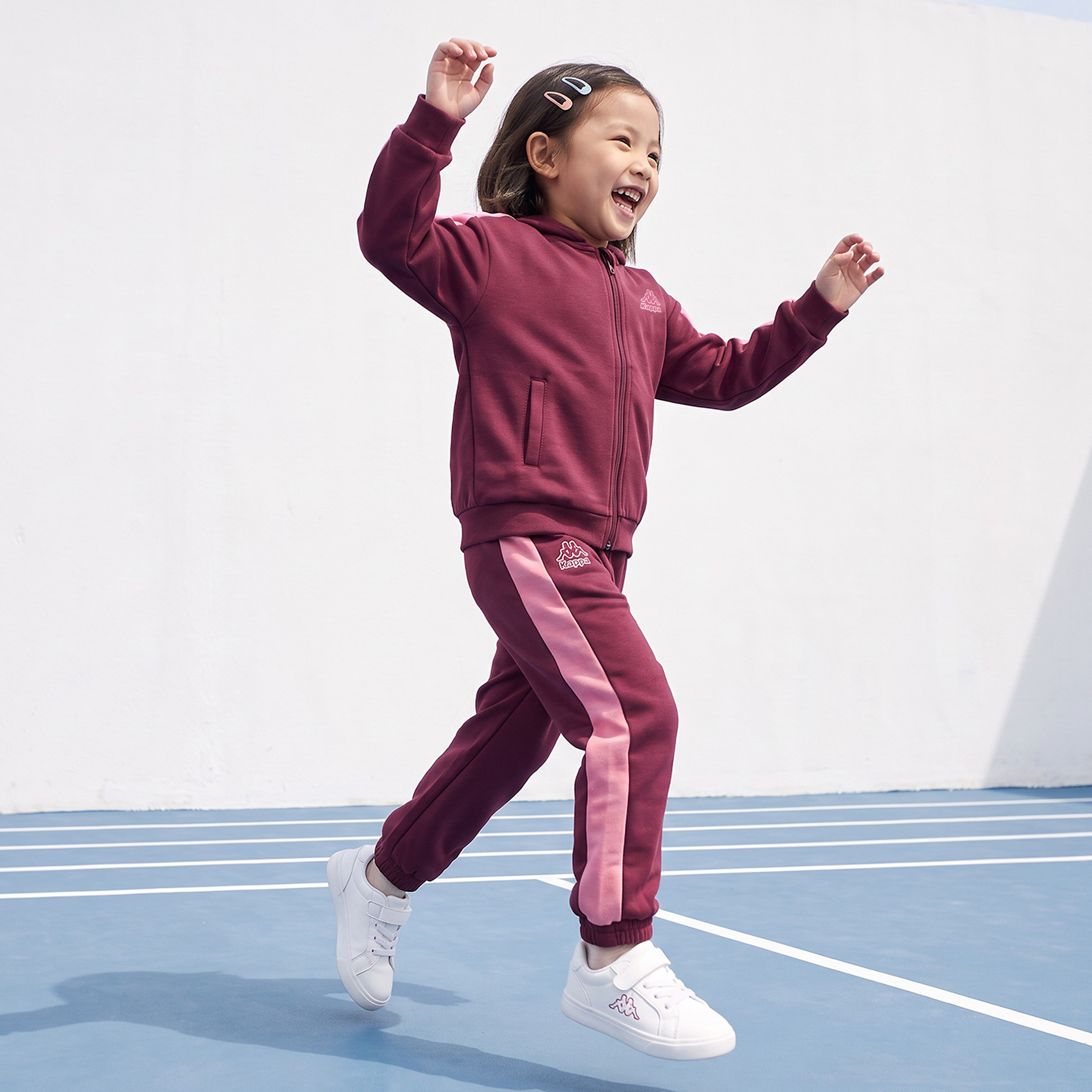 Kappa Hooded Long Sleeves Sweatshirt and Joggers Set with Stripes-baby-girls-clothing-setsandcoords-image-5