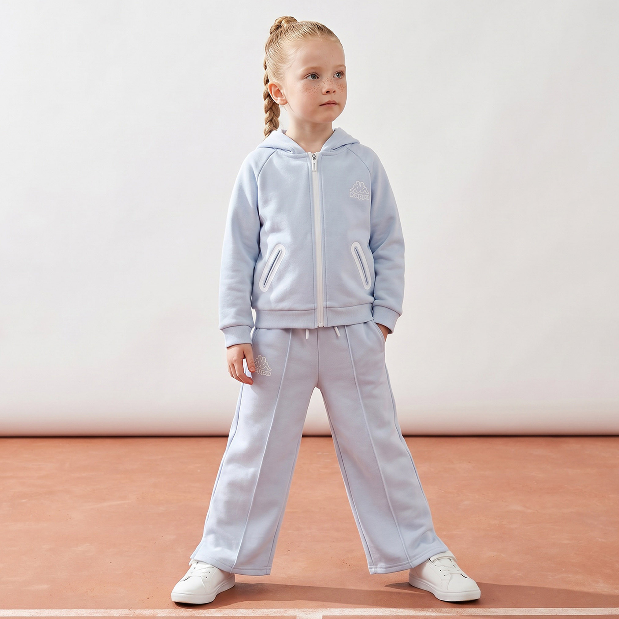 Kappa Hooded Long Sleeves Sweatshirt and Track Pants Set with Panelled Design-baby-girls-clothing-setsandcoords-image-1