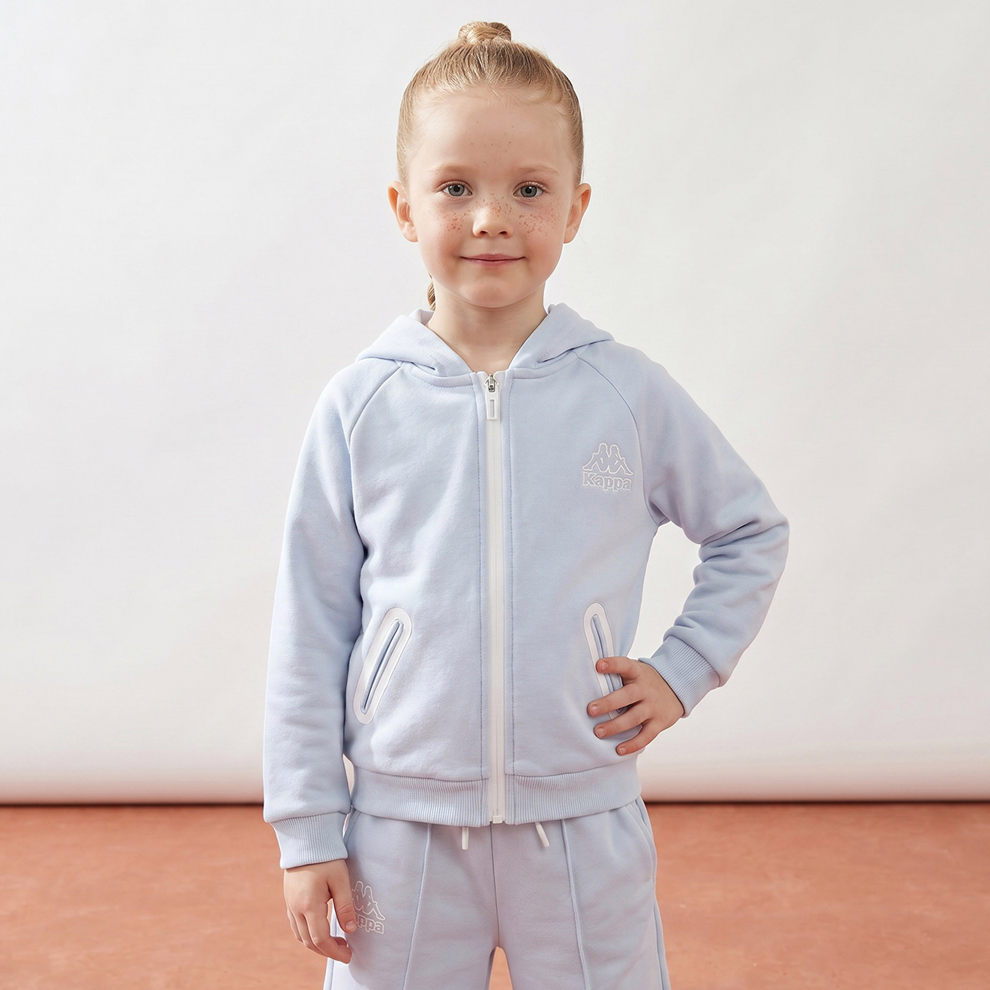 Kappa Hooded Long Sleeves Sweatshirt and Track Pants Set with Panelled Design-baby-girls-clothing-setsandcoords-image-2