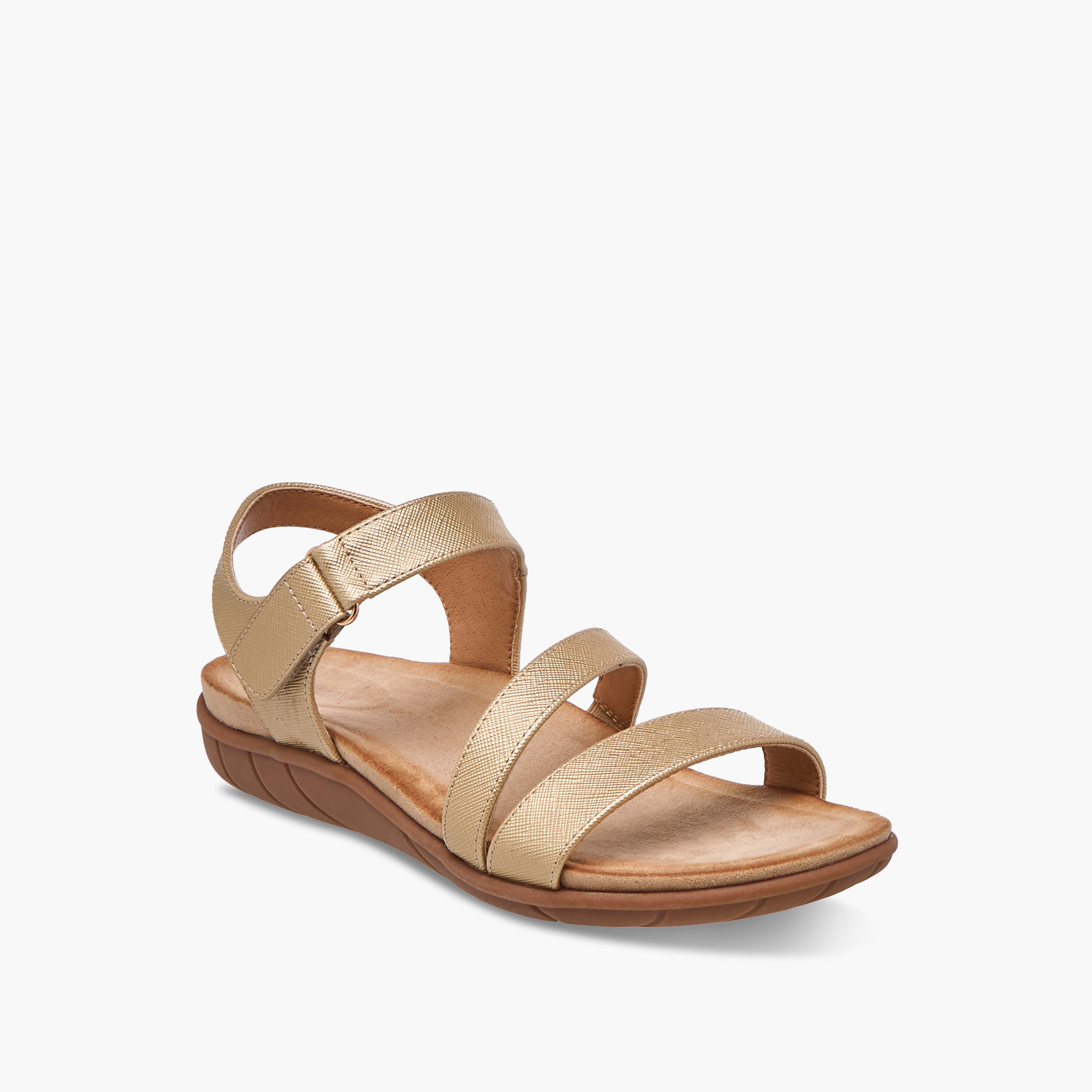 صندل بارز الملمس بحزام وشريط إغلاق لاصق من فلورا بيلا-women-shoes-flats-sandals-image-2