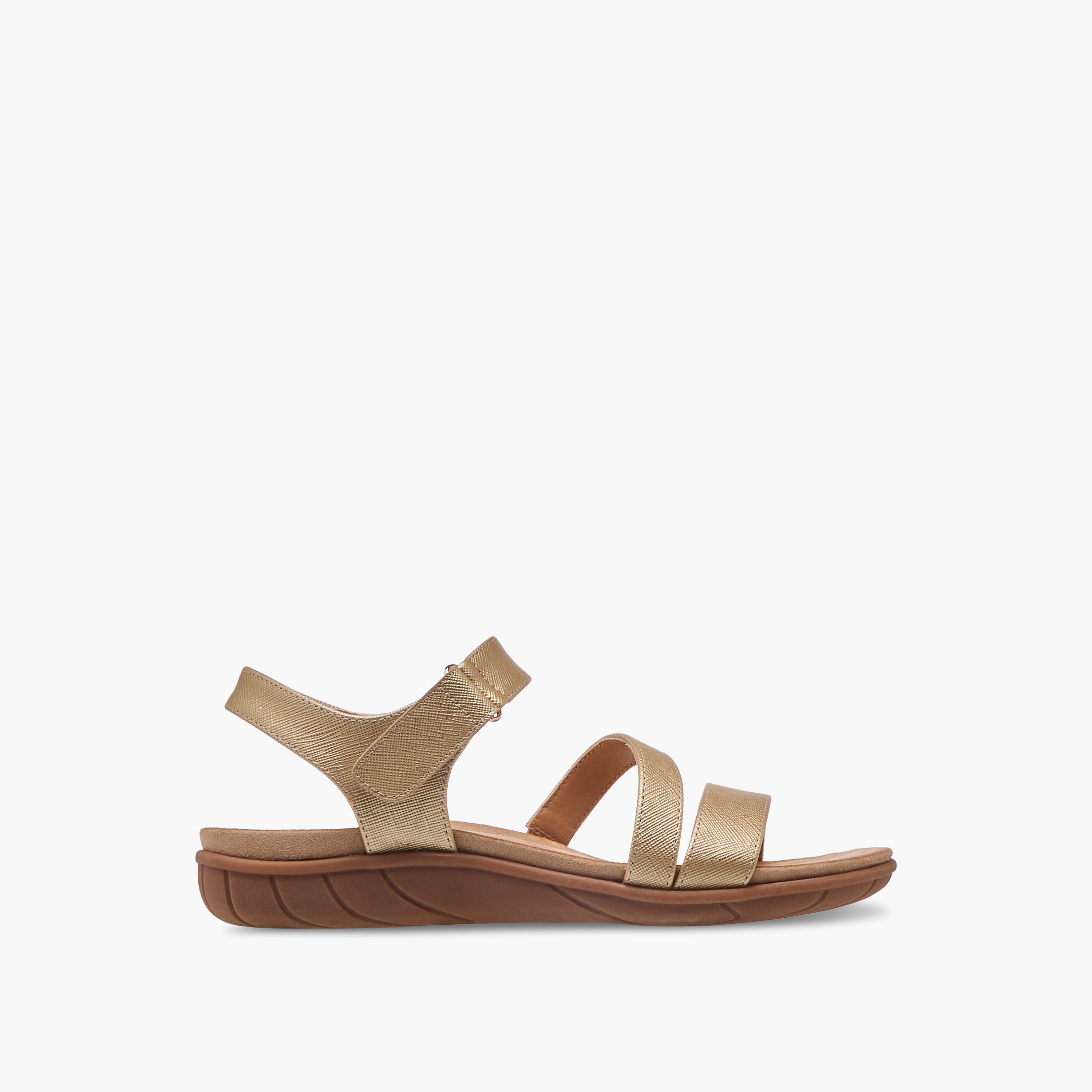 صندل بارز الملمس بحزام وشريط إغلاق لاصق من فلورا بيلا-women-shoes-flats-sandals-image-3