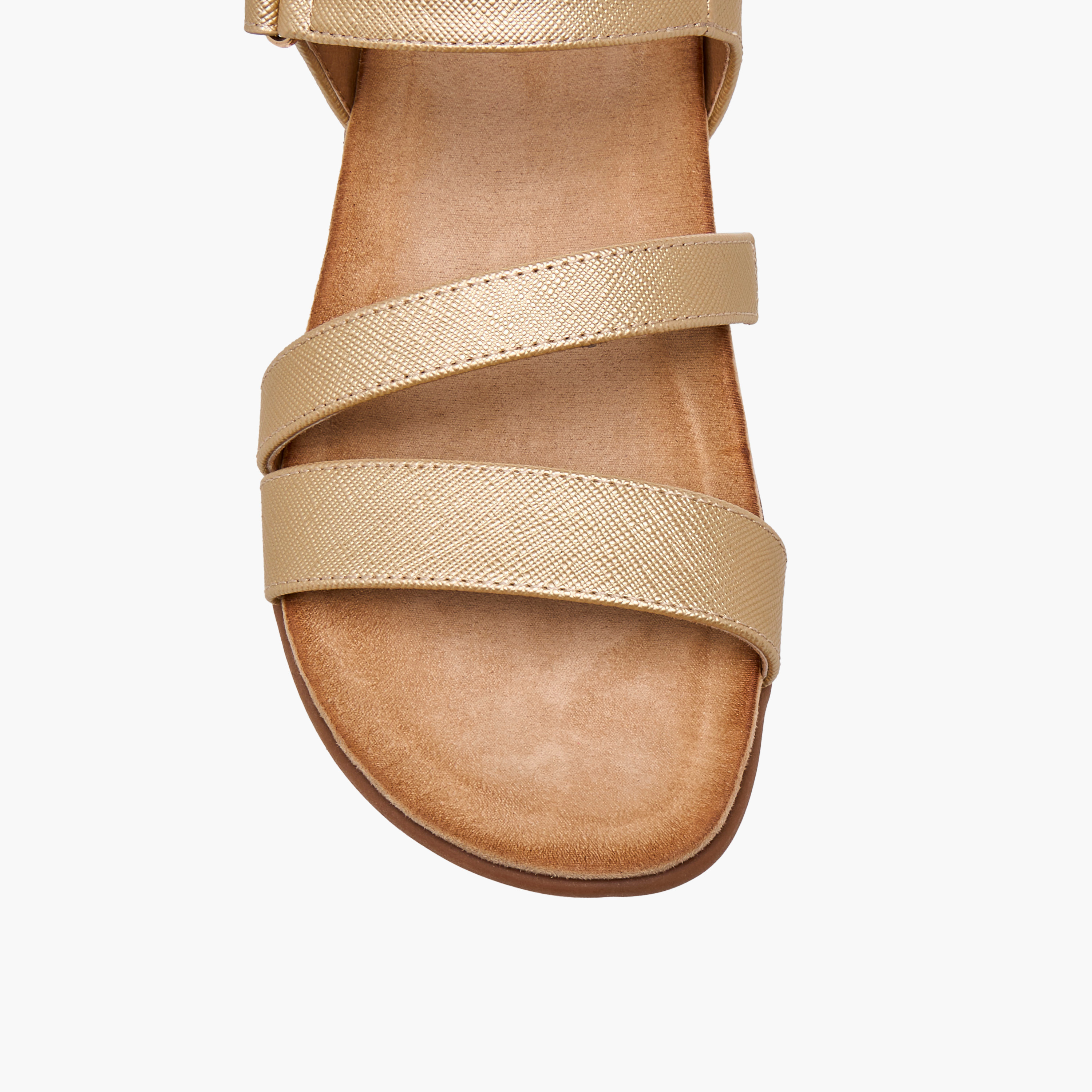 صندل بارز الملمس بحزام وشريط إغلاق لاصق من فلورا بيلا-women-shoes-flats-sandals-image-4