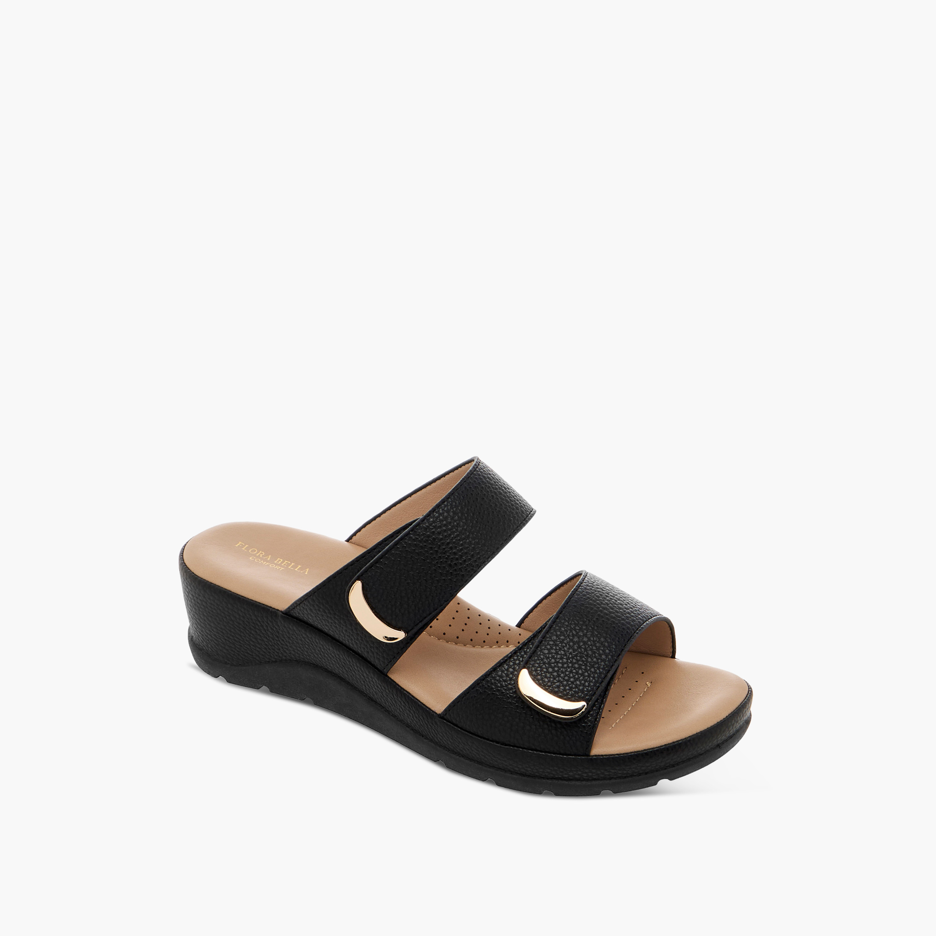 Flora Bella Textured Slip-On Comfort Sandals-women-shoes-sandals-heeled-image-2