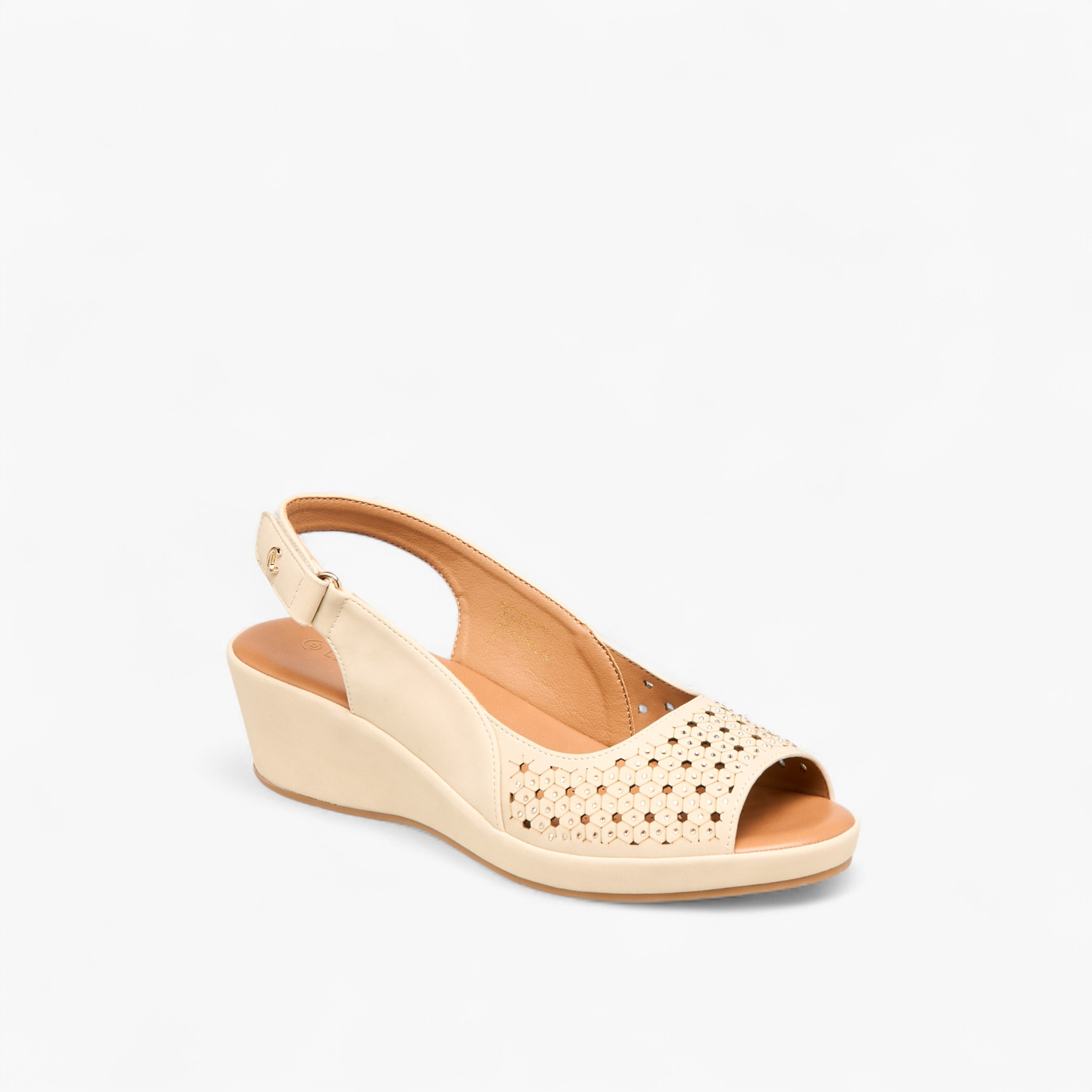 Le Confort Women Cutout Detail Wedge Heel Sandals-women-shoes-sandals-heeled-image-2