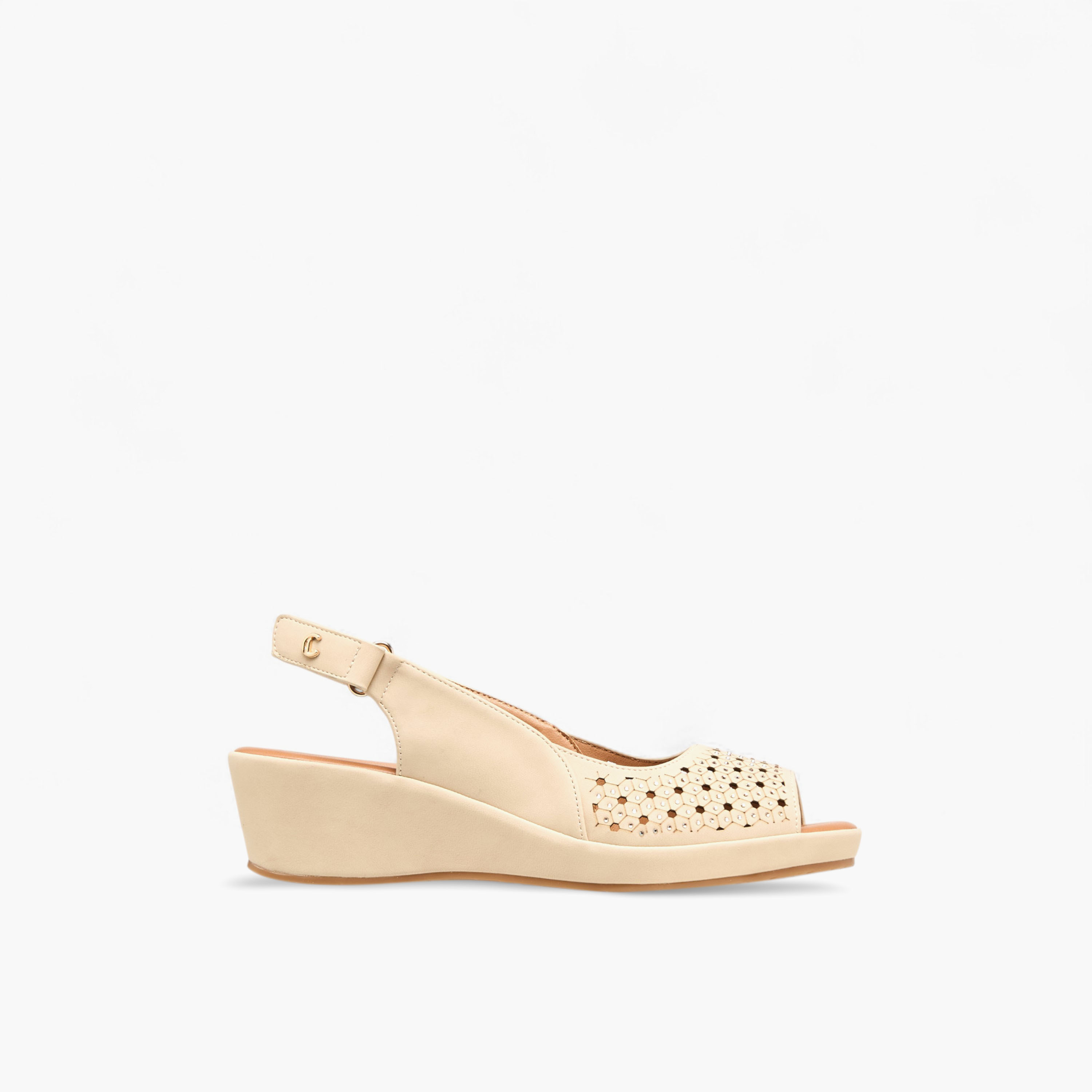 Le Confort Women Cutout Detail Wedge Heel Sandals-women-shoes-sandals-heeled-image-3