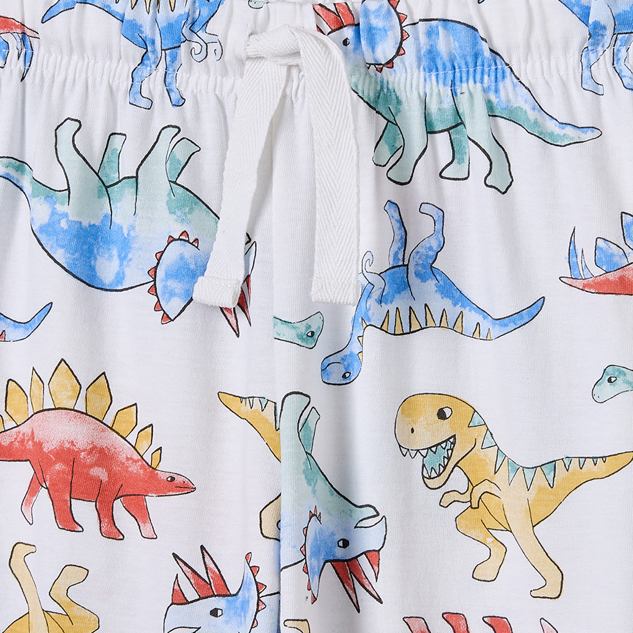 Juniors Cotton Collared Long Sleeves Pyjama Set with Dinosaur Print-boys-clothing-nightwear-image-6