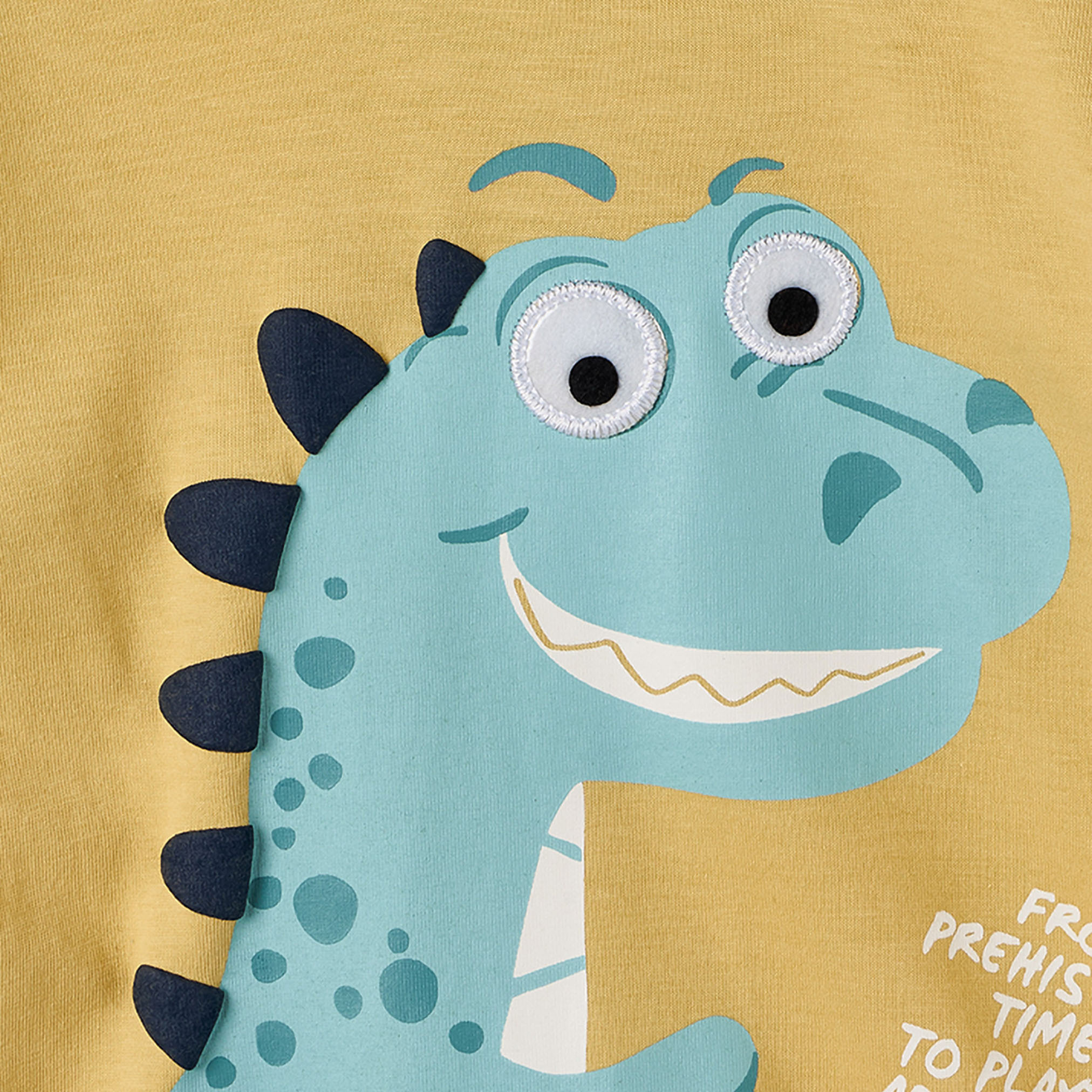 Juniors Cotton Crew Neck Long Sleeves Pyjama Set with Dinosaur Print-boys-clothing-nightwear-image-6