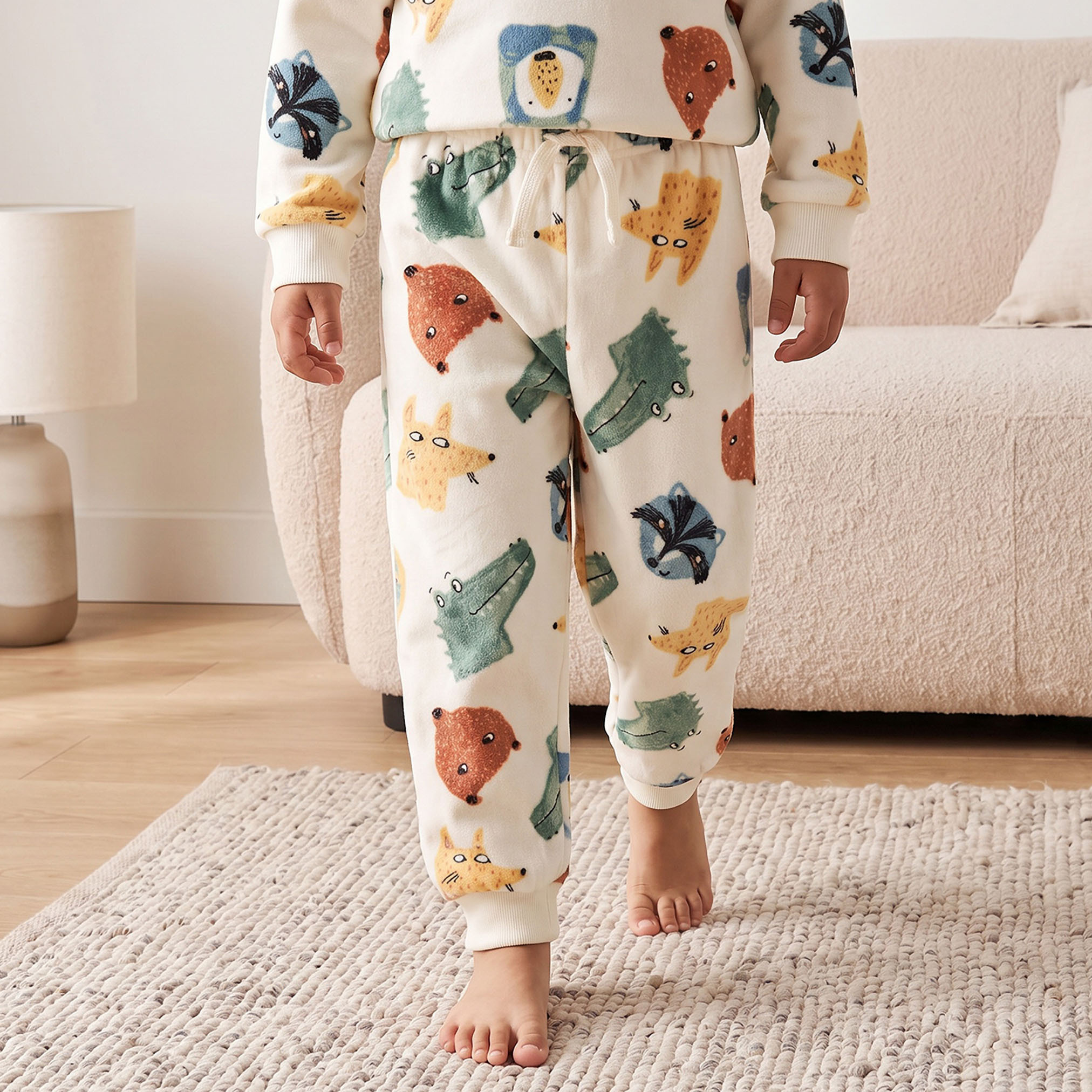 Juniors Cotton Crew Neck Long Sleeves Pyjama Set with Safari Print-boys-clothing-nightwear-image-3