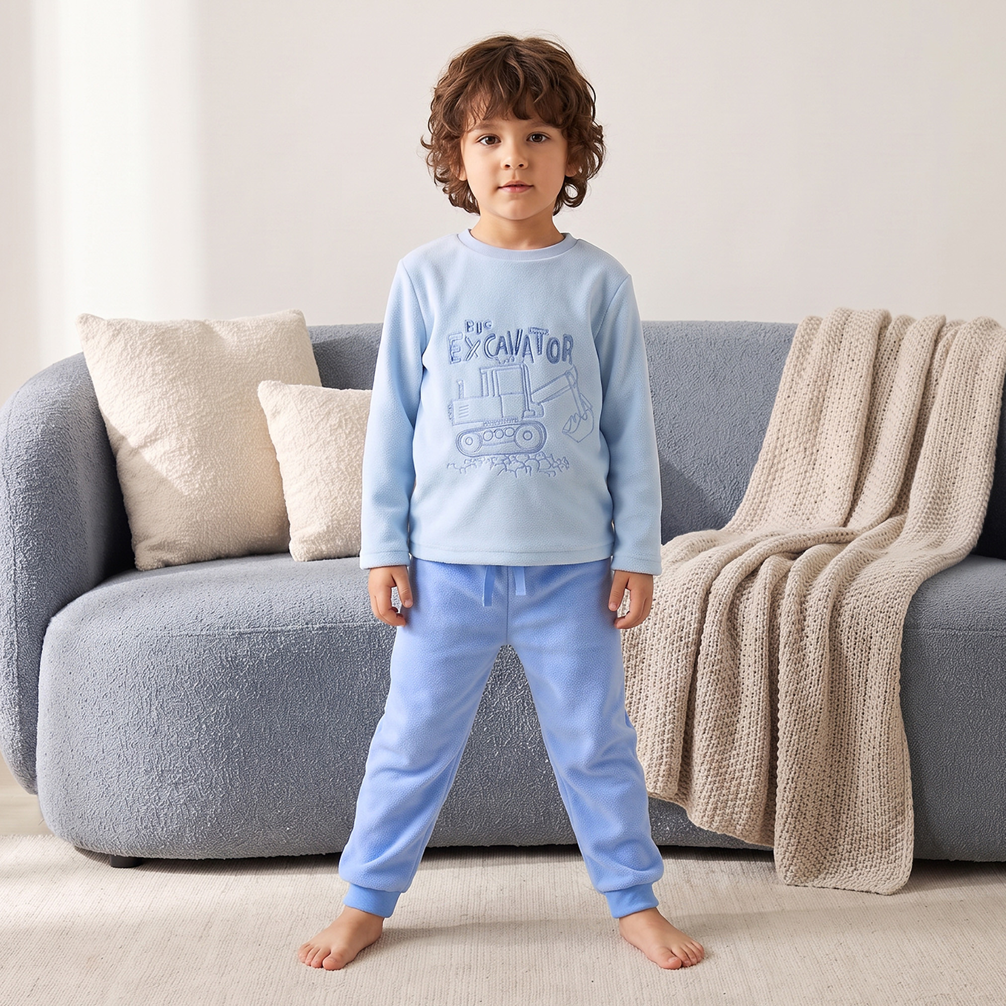 طقم بيجاما قطني برقبة ضيقة وأكمام طويلة وتطريزات من جونيورز-boys-clothing-nightwear-image-1