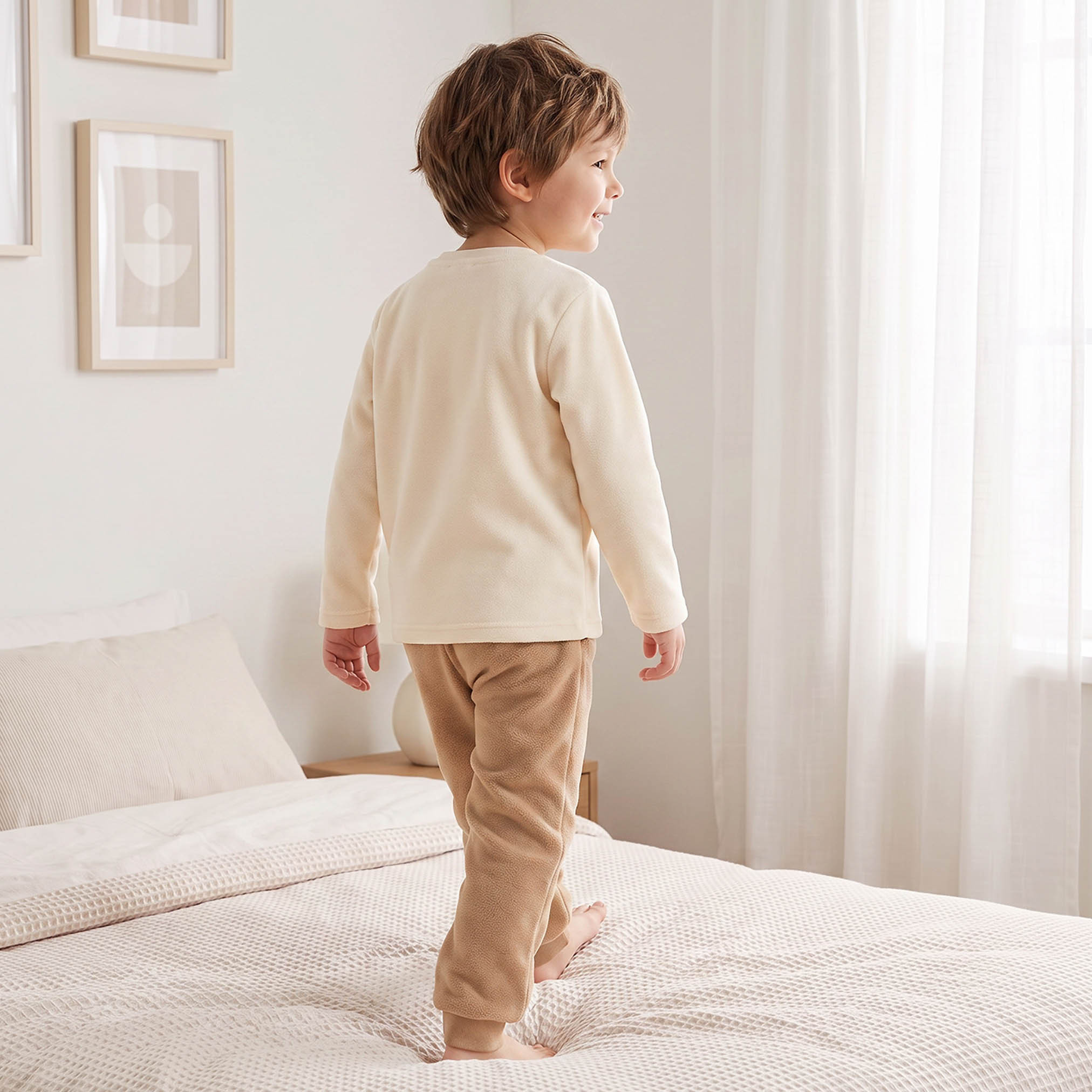 Juniors Crew Neck Long Sleeves Pyjama Set with Tiger Embroidery-boys-clothing-nightwear-image-4