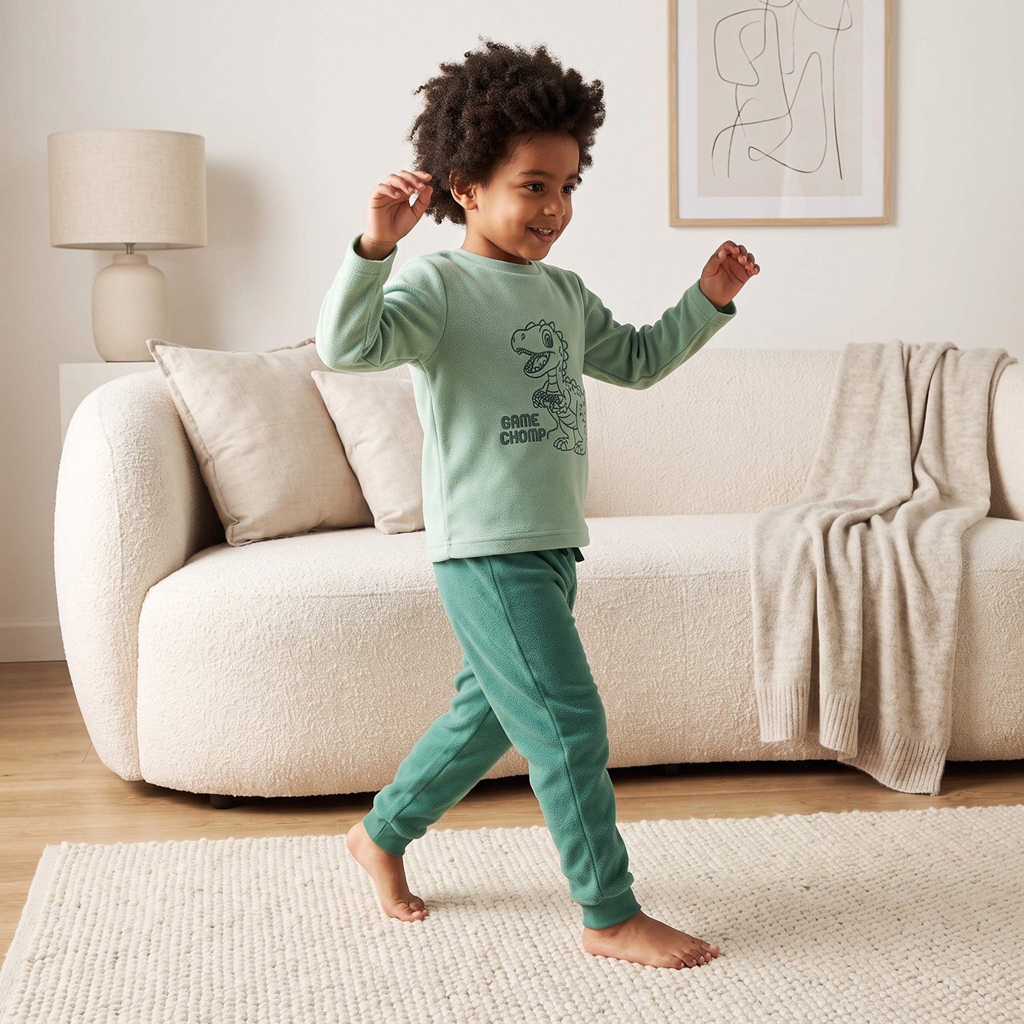 طقم بيجاما بياقة مستديرة وأكمام طويلة بطبعة ديناصورات من جونيورز-boys-clothing-nightwear-image-7