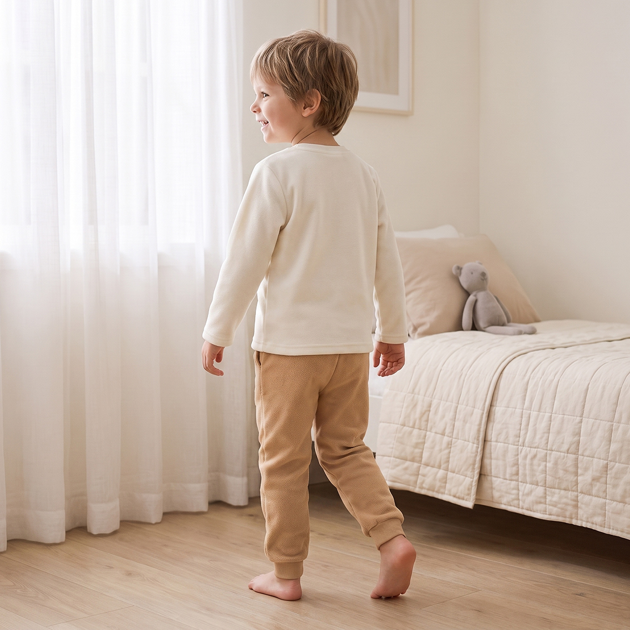 Juniors Crew Neck Long Sleeves Pyjama Set with Farm Animal Print-boys-clothing-nightwear-image-6
