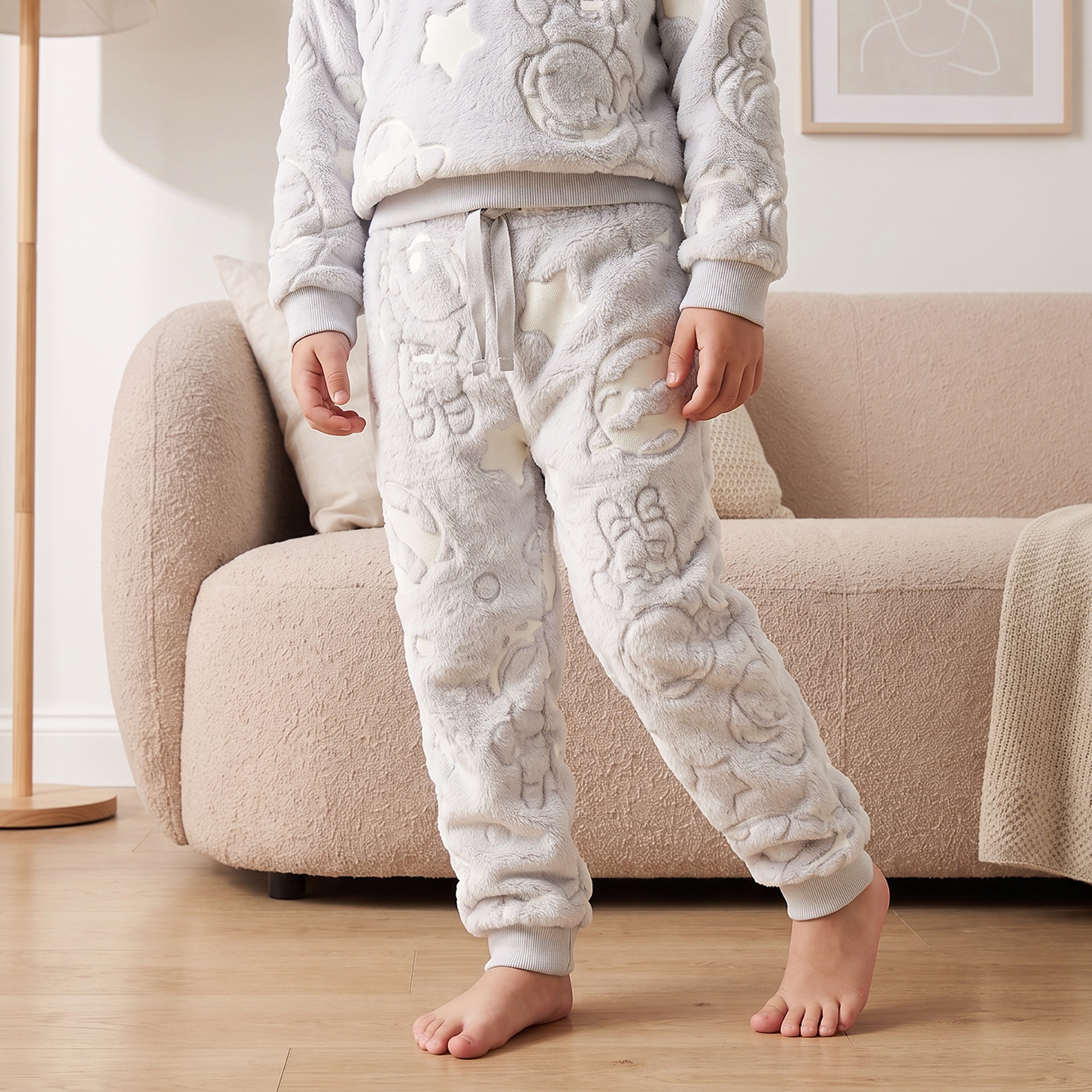 طقم بيجاما قطن بياقة مستديرة وأكمام طويلة بتصميم بارز الملمس من جونيورز-boys-clothing-nightwear-image-3