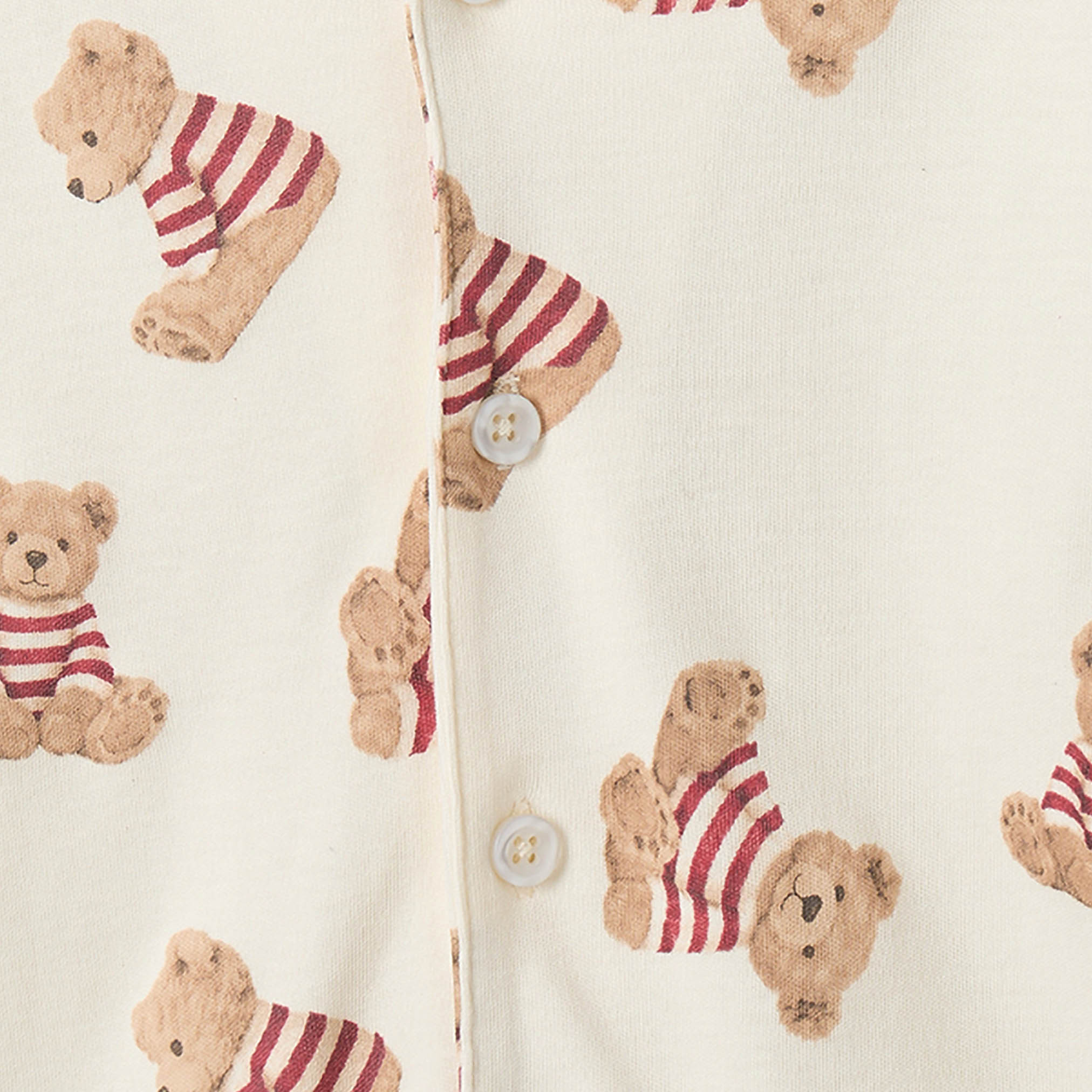 طقم بيجاما قطن بياقة وأكمام طويلة وطبعات دب من جونيورز-boys-clothing-nightwear-image-7