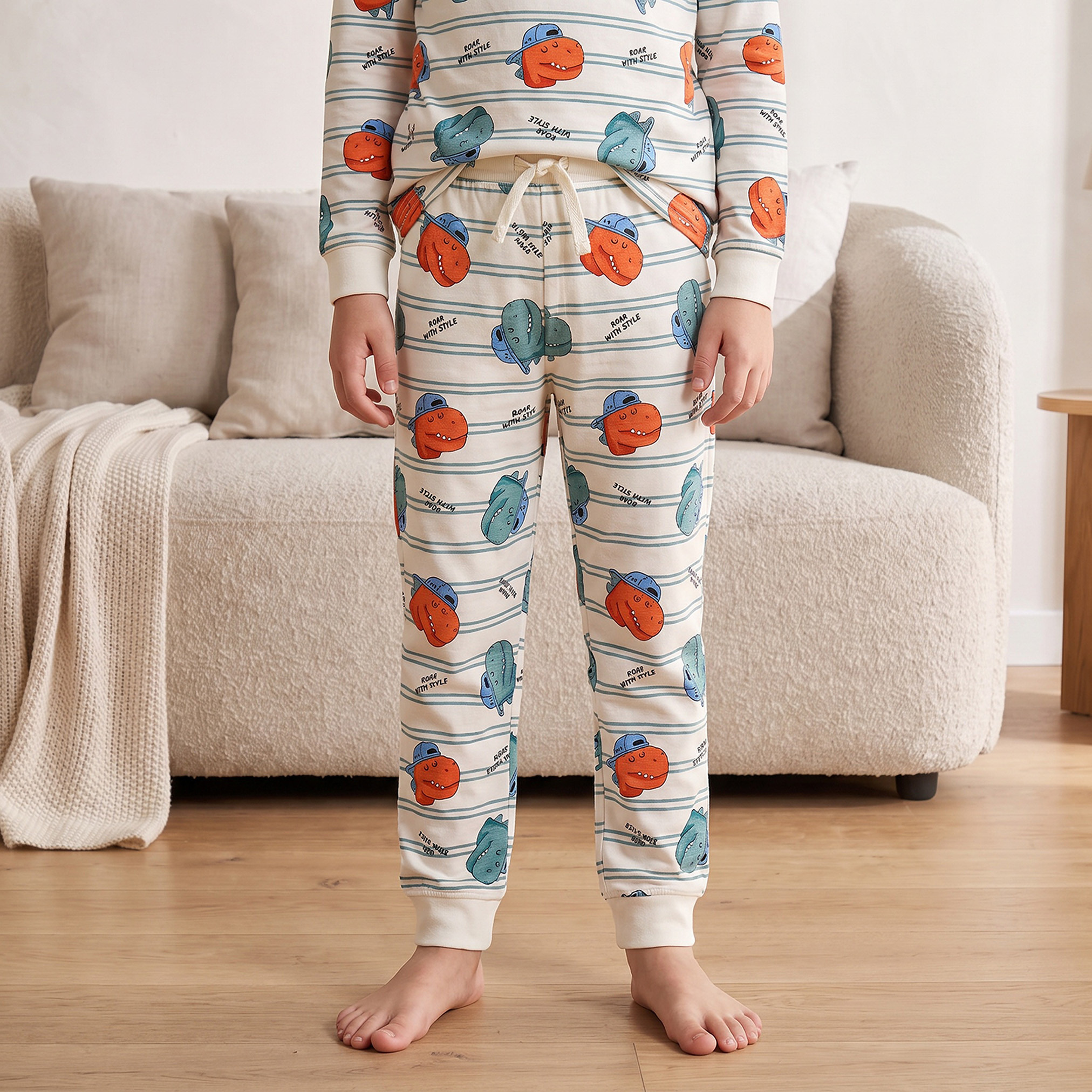 طقم بيجاما قطن بياقة ضيقة وأكمام طويلة وطبعات من جونيورز-baby-boys-clothing-nightwear-pyjamasets-image-4