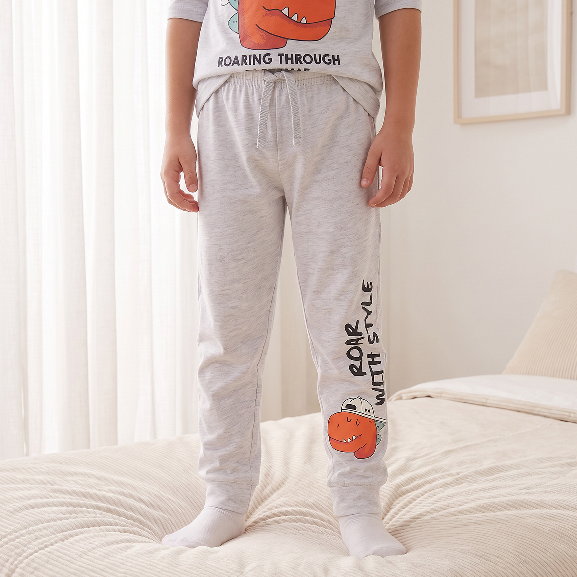 طقم بيجاما قطن بياقة ضيقة وأكمام طويلة بطبعات من جونيورز-baby-boys-clothing-nightwear-pyjamasets-image-4