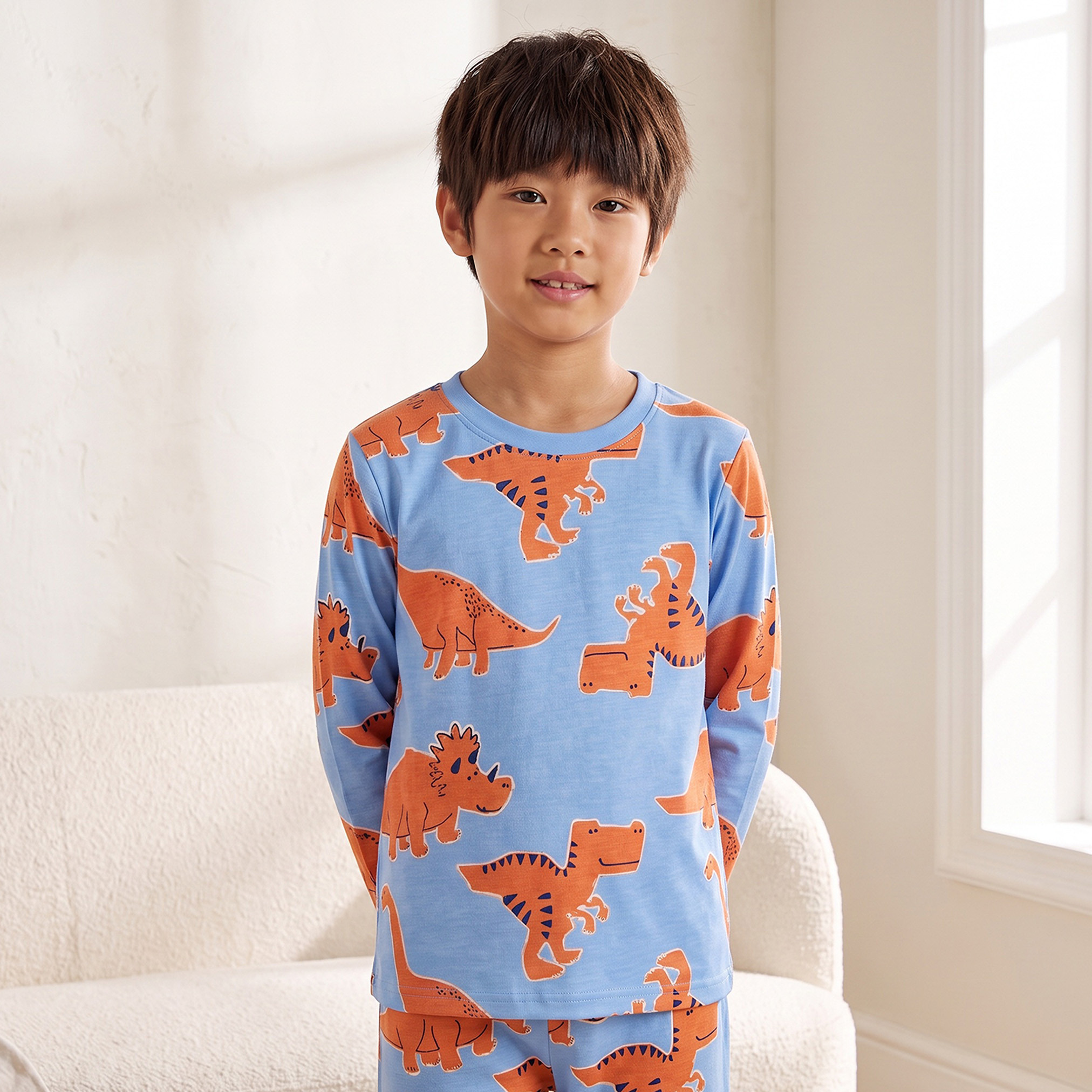 طقم بيجاما قطن بياقة مستديرة وأكمام طويلة وطبعات من جونيورز-baby-boys-clothing-nightwear-pyjamasets-image-3