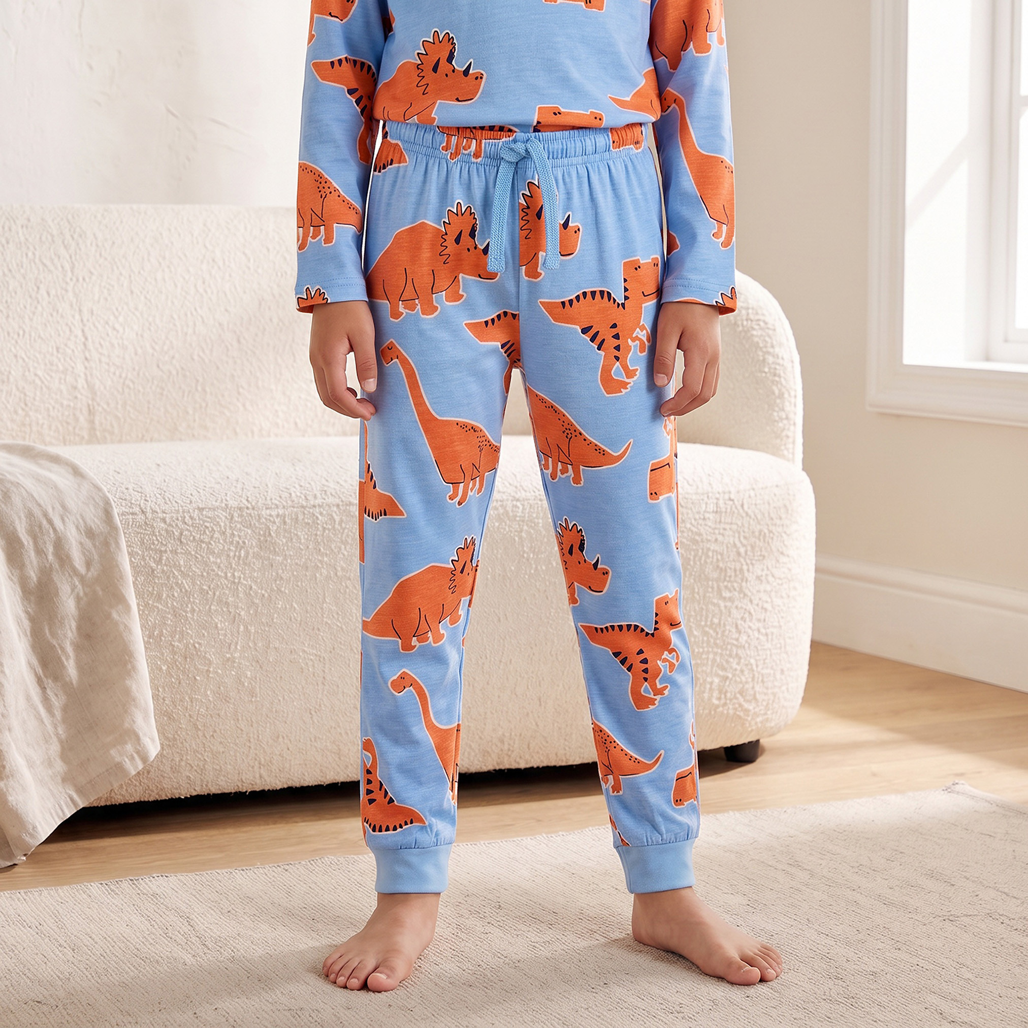 طقم بيجاما قطن بياقة مستديرة وأكمام طويلة وطبعات من جونيورز-baby-boys-clothing-nightwear-pyjamasets-image-4