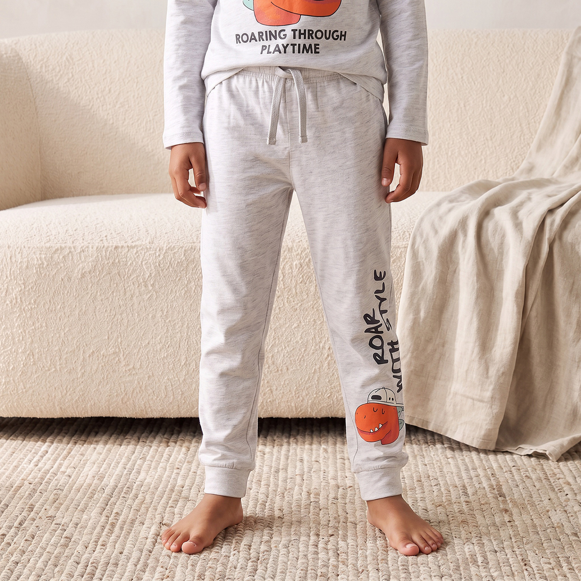 طقم 3 قطع بيجاما قطن بياقة ضيقة وأكمام طويلة بطبعات من جونيورز-baby-boys-clothing-nightwear-pyjamasets-image-9