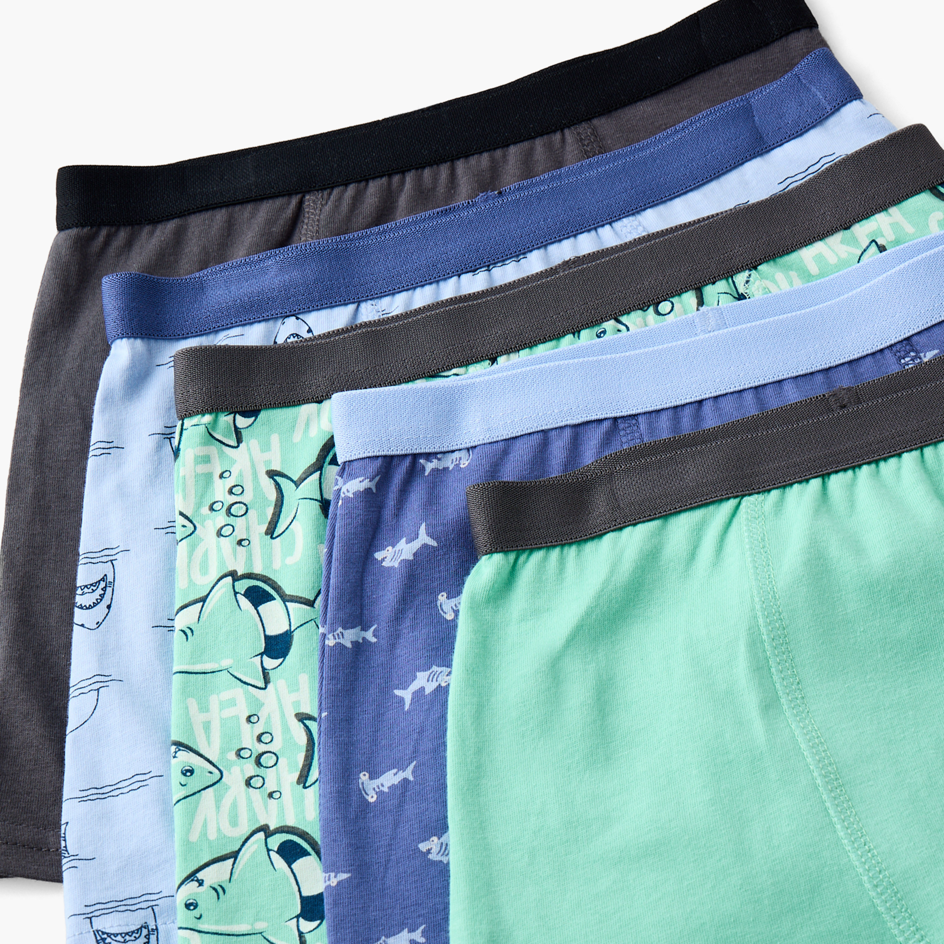 Pack of 5 Juniors Boxers with Shark Print-baby-boys-clothing-innerwear-image-7