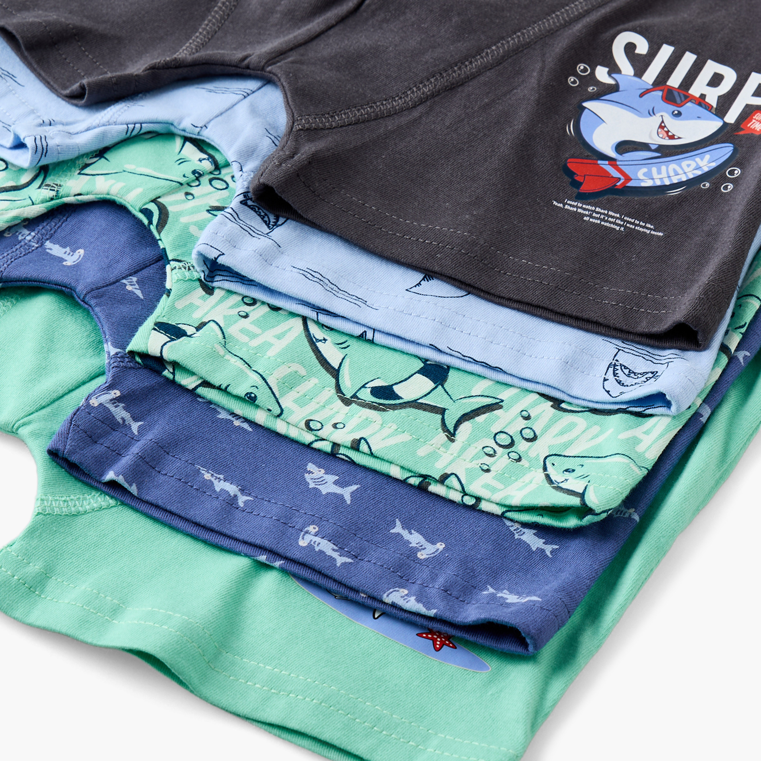 Pack of 5 Juniors Boxers with Shark Print-baby-boys-clothing-innerwear-image-8
