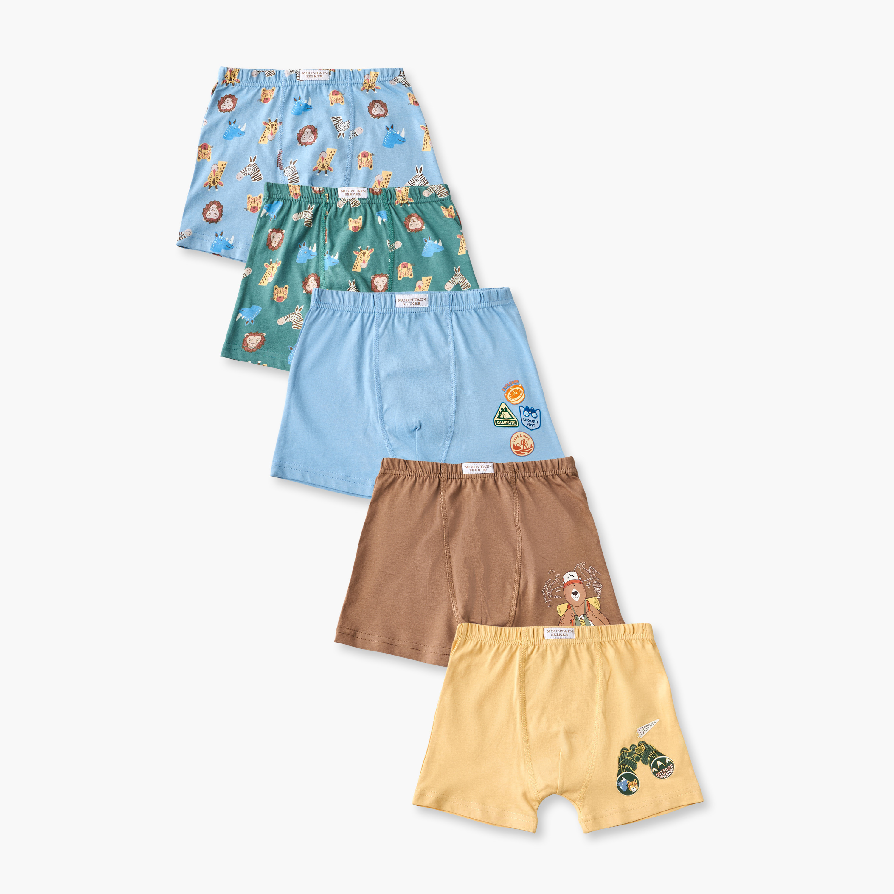 Pack of 5 Juniors Boxers with Safari Print-baby-boys-clothing-innerwear-image-1