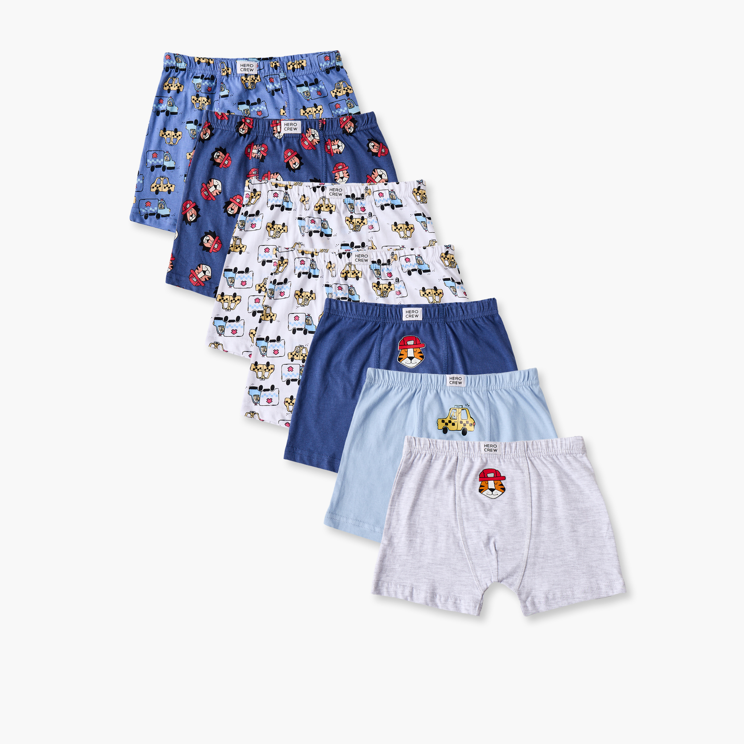 سراويل بوكس قطن بطبعات من جونيورز - طقم من 7 قطع-baby-boys-clothing-innerwear-image-1