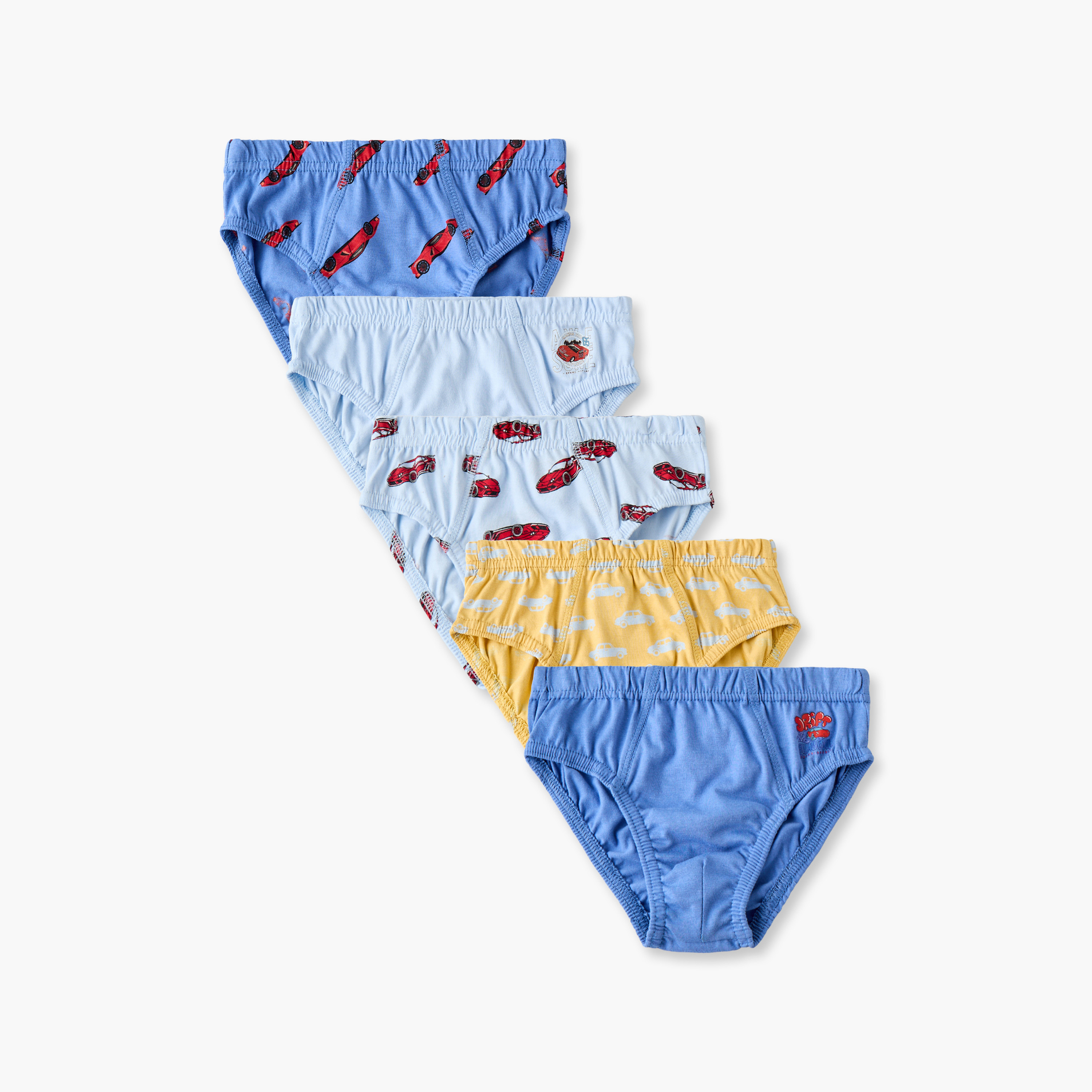 Pack of 5 Juniors  Briefs with Racing Car Print-baby-boys-clothing-innerwear-image-1