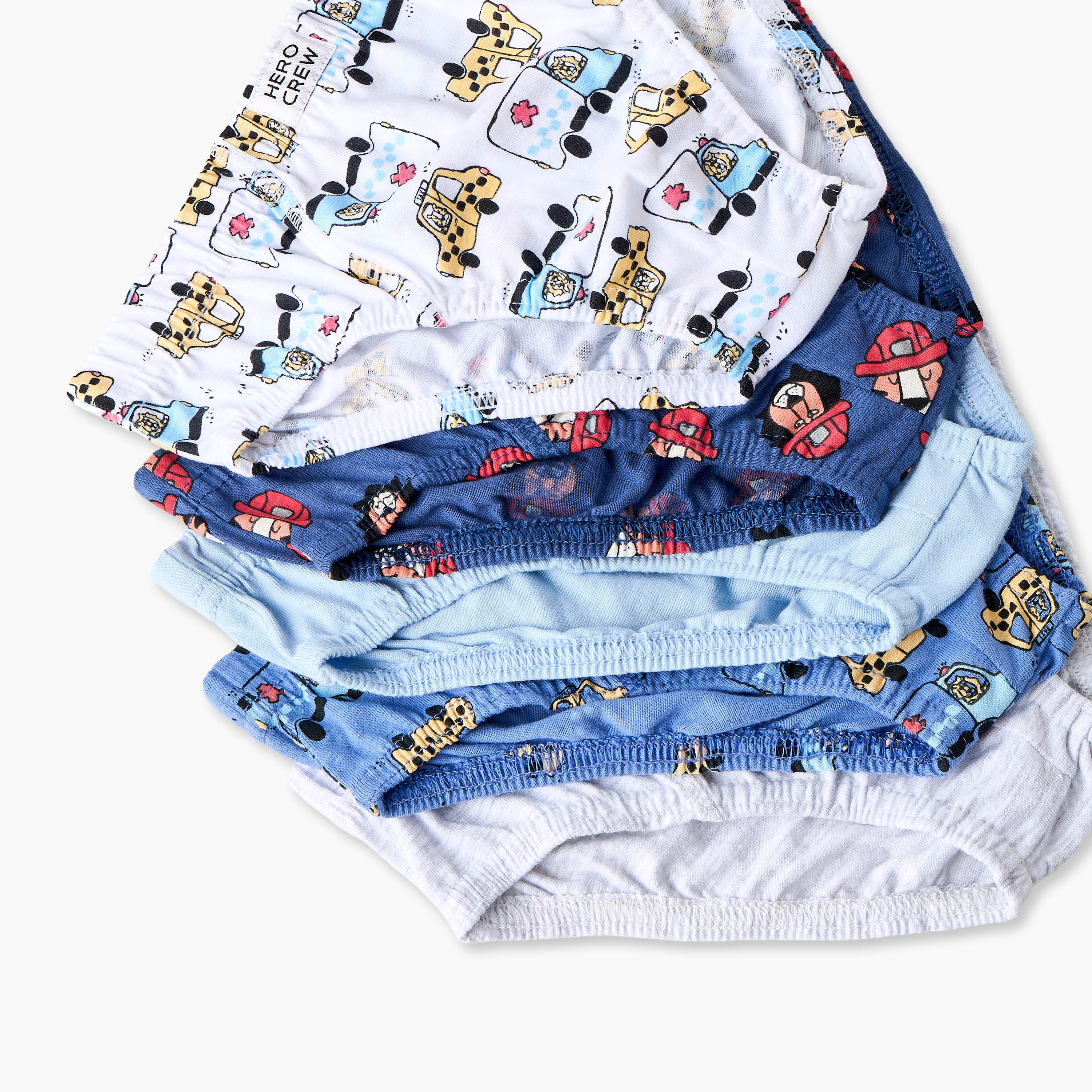 Pack of 5 Juniors Cotton Briefs with Vehicle Print-baby-boys-clothing-innerwear-image-8