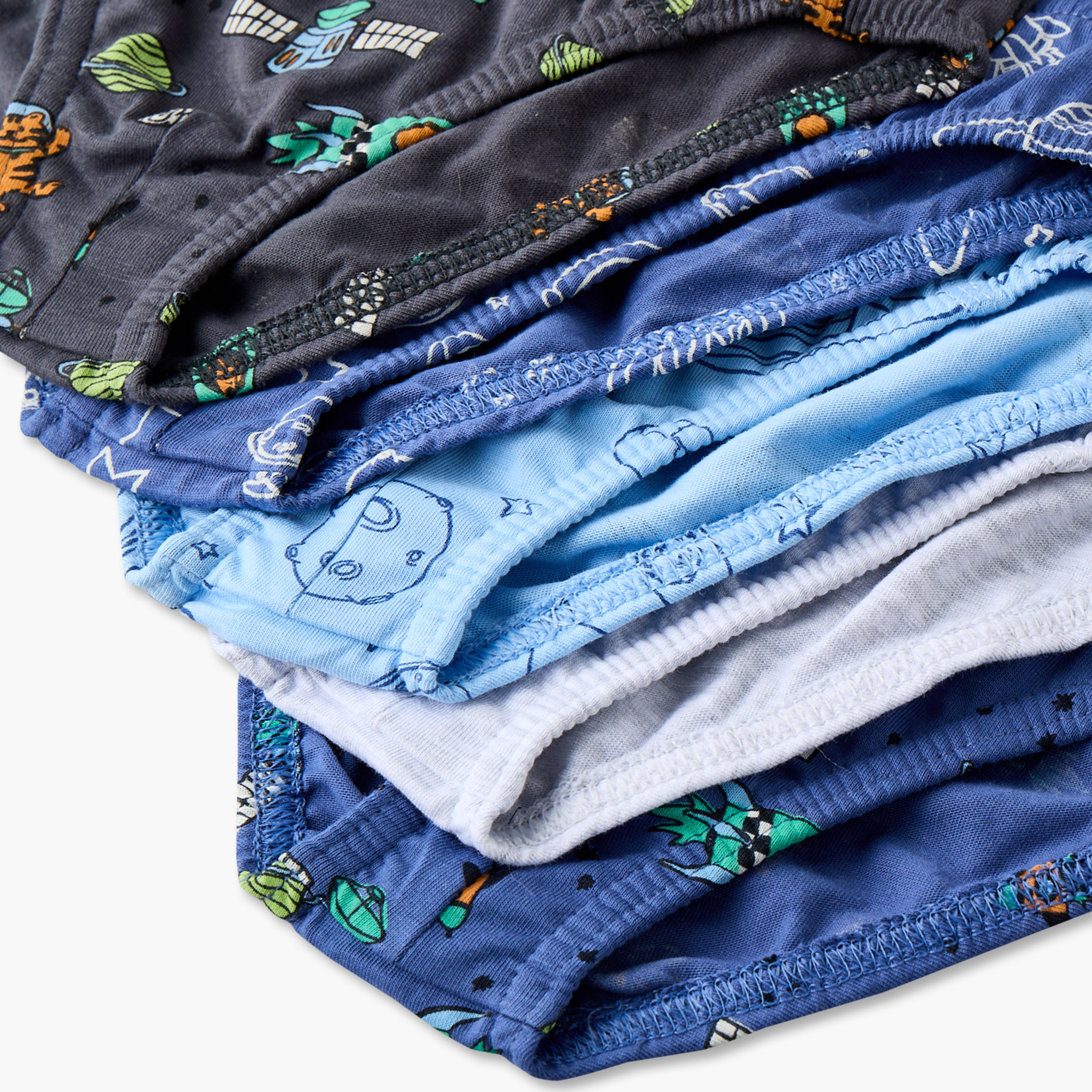 Pack of 5 Juniors Cotton Briefs with Space Print-baby-boys-clothing-innerwear-image-7
