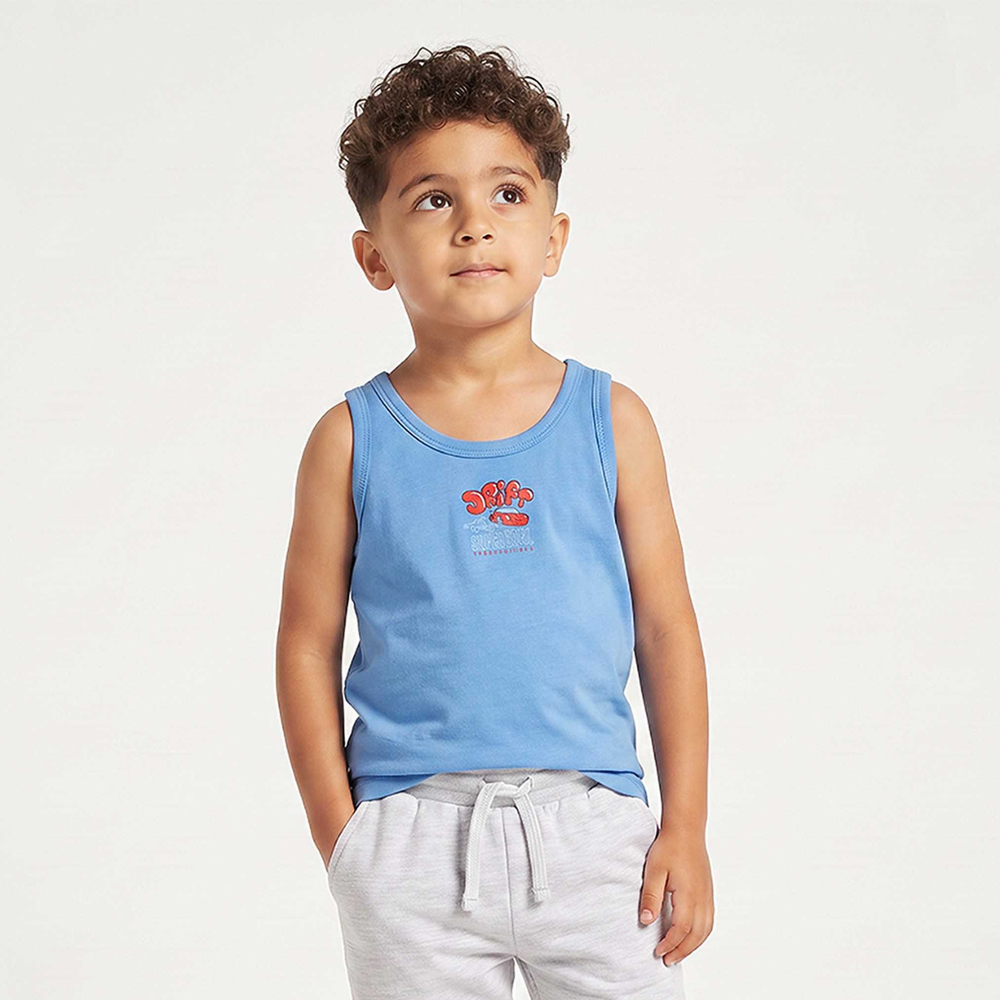 Pack of 5 Juniors Cotton Round Neck Vest with Racing Car Print-baby-boys-clothing-innerwear-image-4